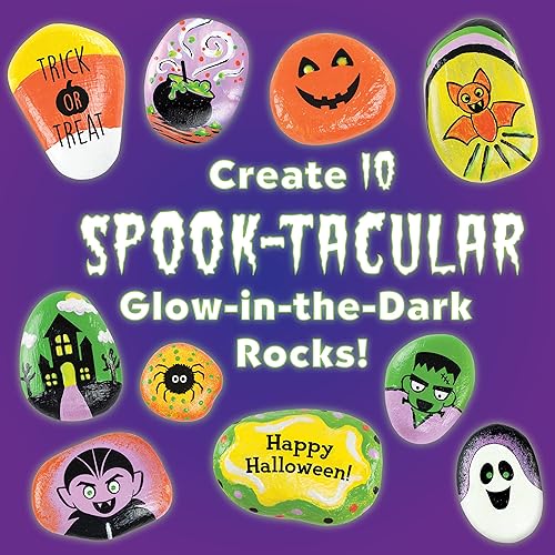 Miniatura 9 de Creativity for Kids Kit de pintura de rocas para esconderse y buscar, pintar y ocultar 10 rocas, manualidades navideñas para niños