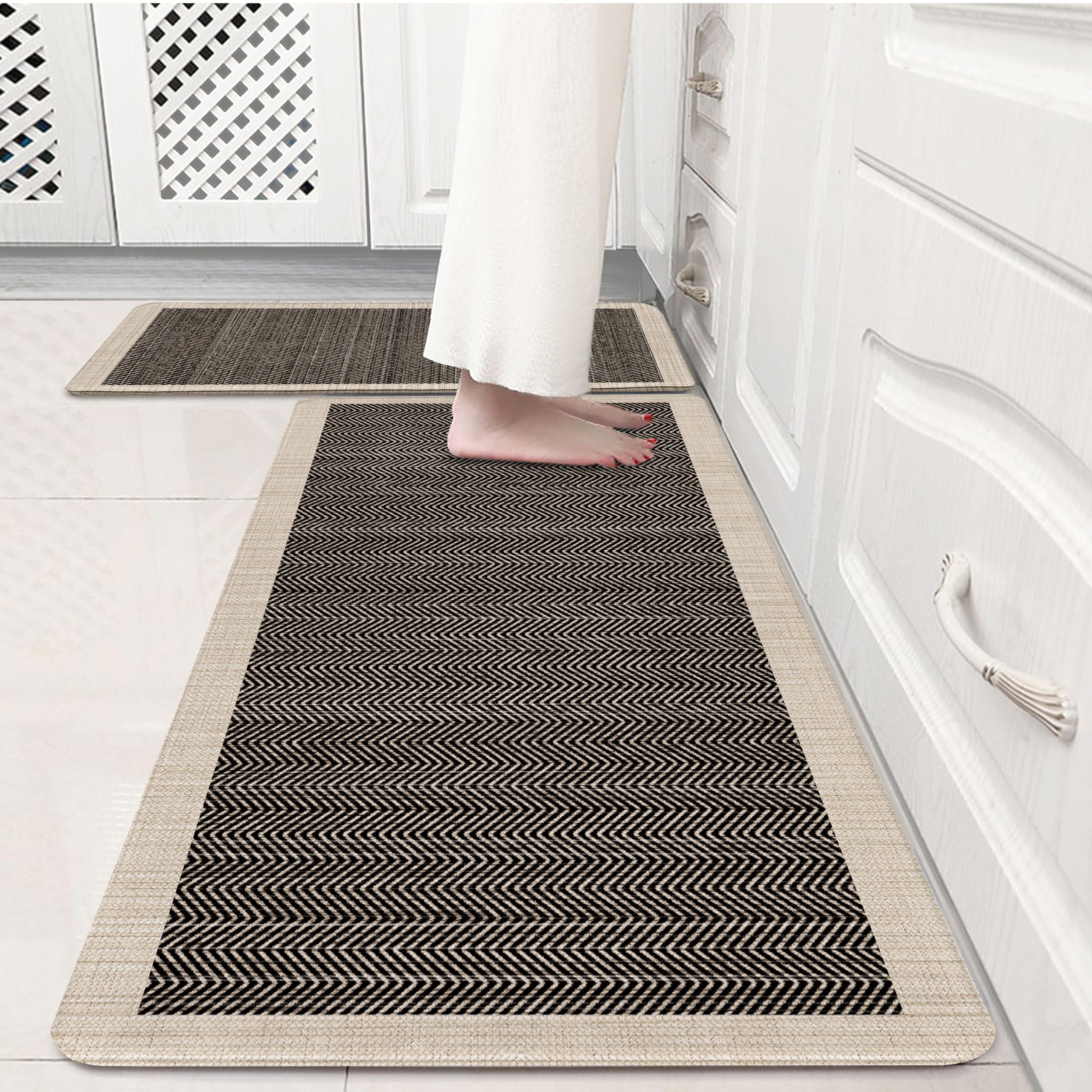 Photo 1 of VivaNest Chevron Arrow Kitchen Rug Set (2-Piece)