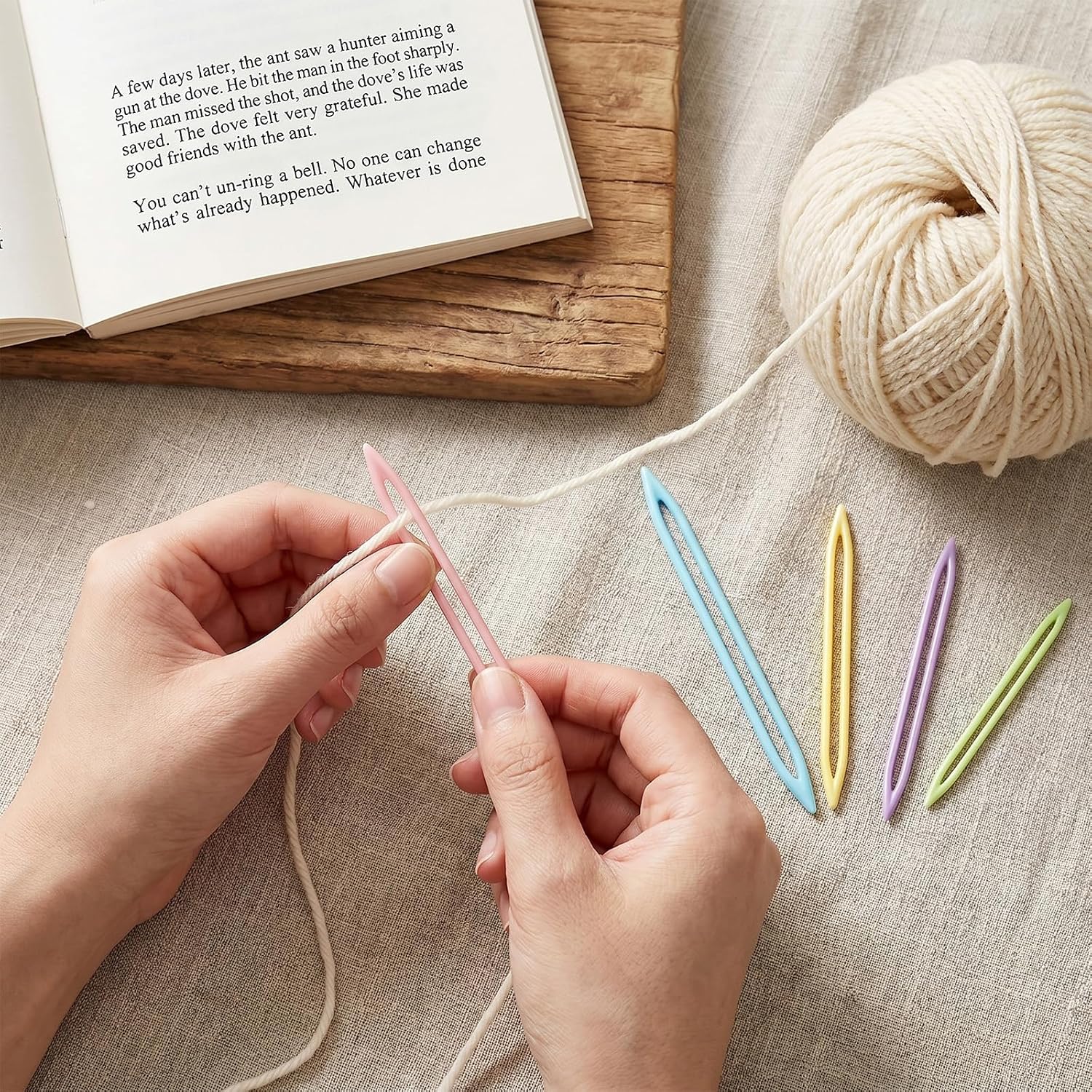 Rahhlizs 10 Pcs Yarn Needles Large Eye for Crochet 5 Size Thick Bulky Yarn-Crochet Needles for Yarn 5 Color Plastic Darning Needle for, Sewing, Weaving in Ends, Knitting