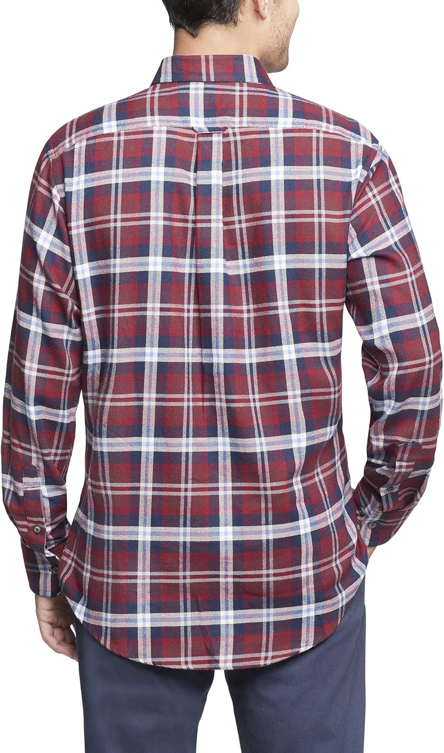 IZOD Men's Slim Fit Advantage Performance Flannel Long Sleeve Stretch Button Down Shirt, Port Royale Plaid, XX-Large