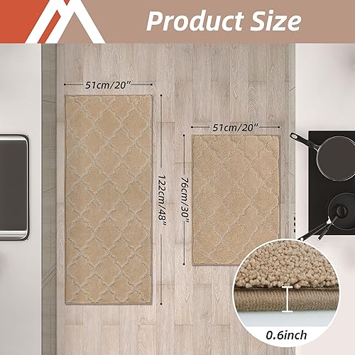 Miniatura 2 de COSY HOMEER Alfombras suaves de cocina 2 piezas para el frente del fregadero súper absorbentes, tapetes y tapetes de cocina de 20 x 30 pulgadas20 x