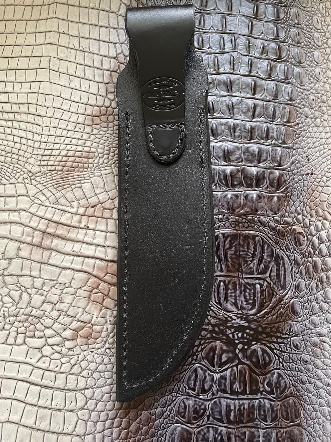 Custom Leather Right Hand Knife Sheath Fits Buck 124, Fixed Blade Knife Holder, Black