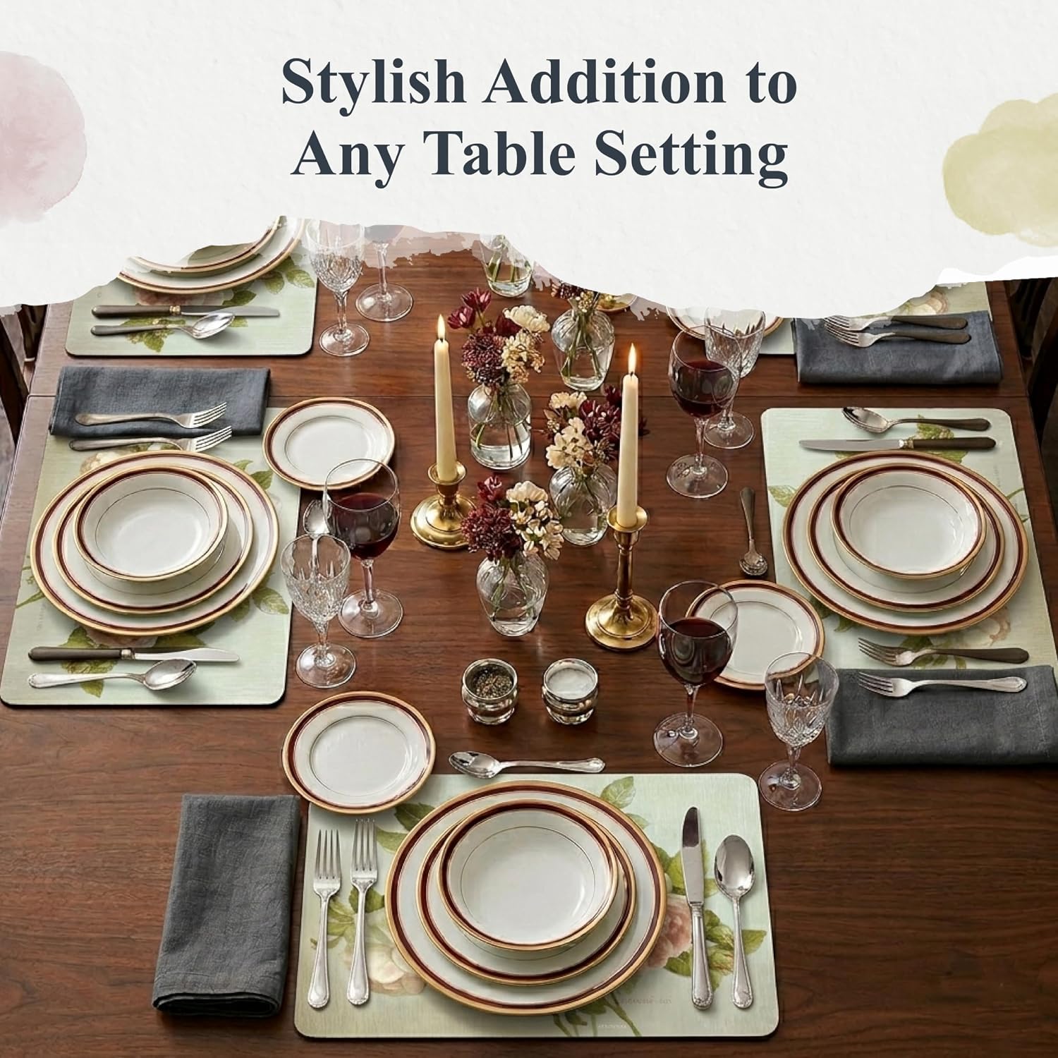 Pimpernel Antique Roses Placemats - Beige, Set of 4