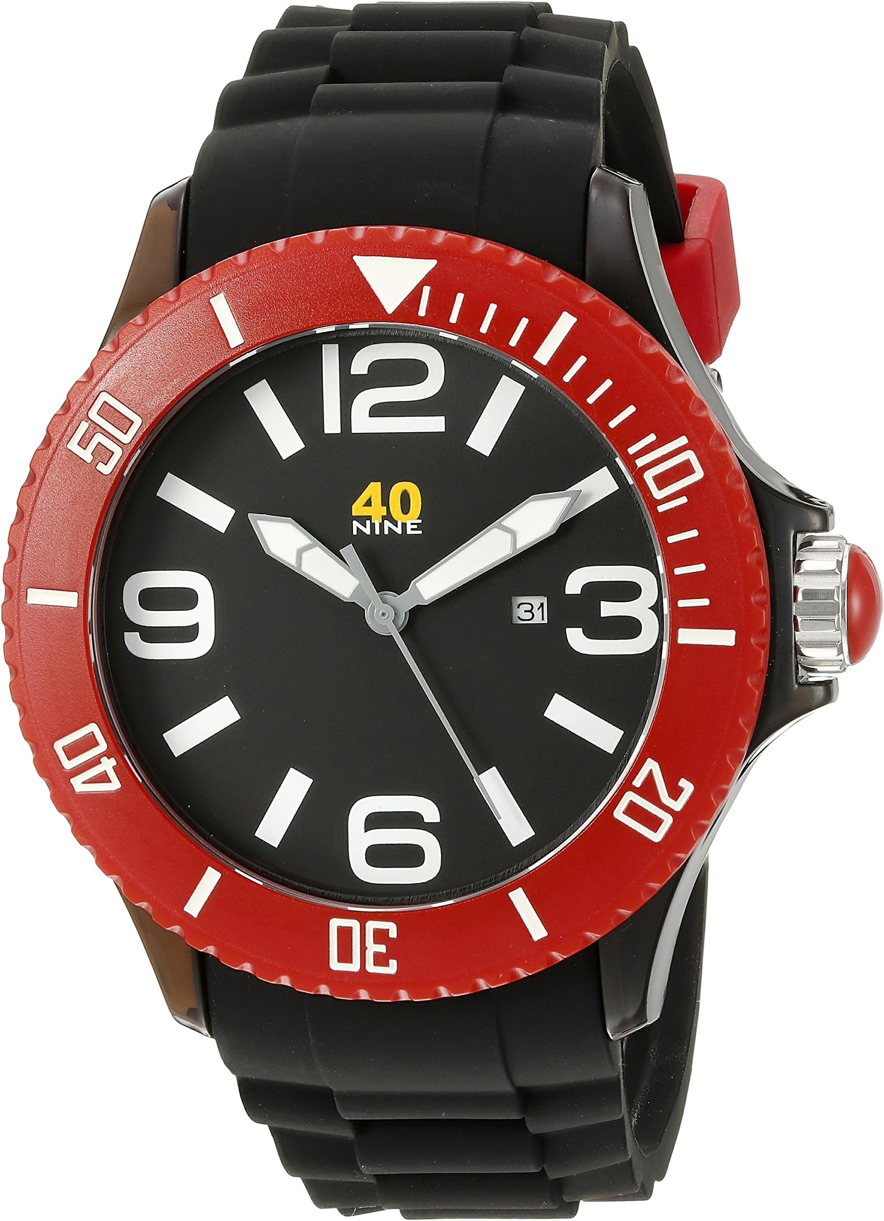 Extra Large 50mm Black & Red Watch