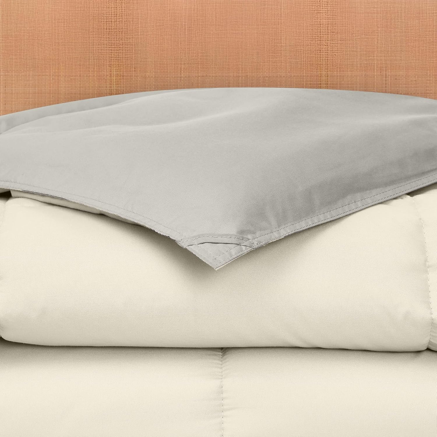 Modern Threads Down Alternative Reversible Comforter Ivory/Taupe California King