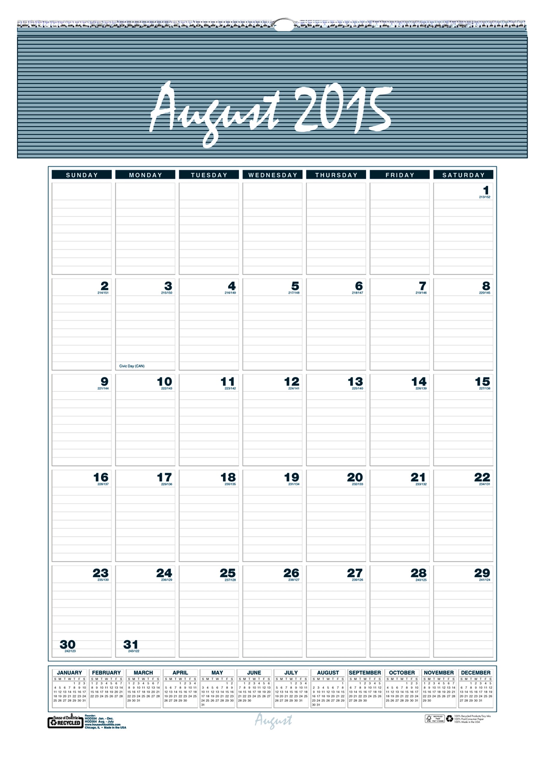 Casa de Doolittle 2015 – 2016 año académico calendario de pared mensual, Bar Harbo