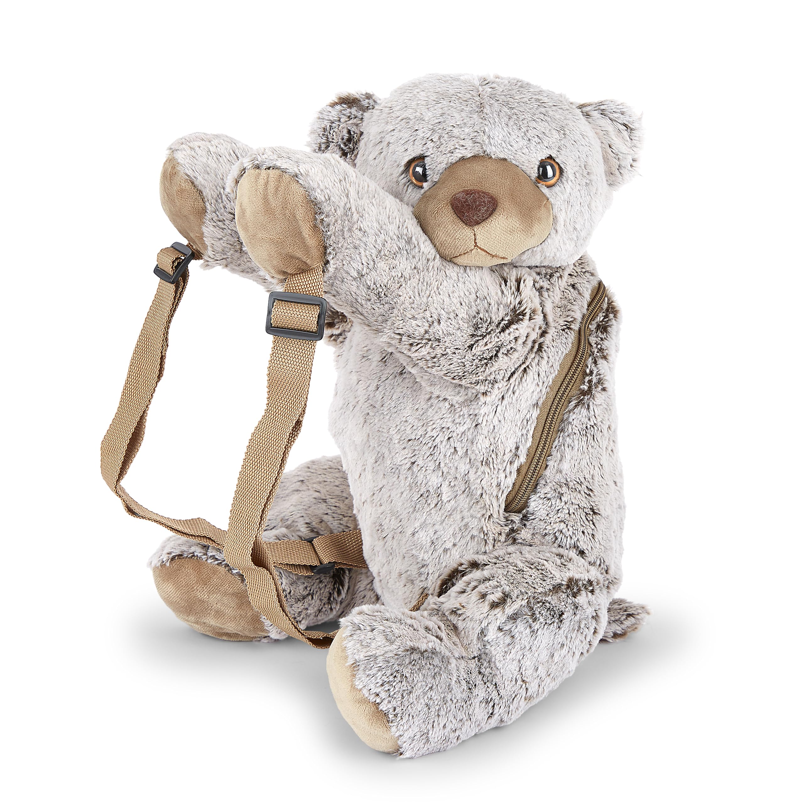 Mousehouse Gifts Unisex Kids Dark Brown Adorable Plush Backpacks In Many Characters – Bear, Monkey, Lamb, And Panda, Unicorn, Rabbit, Dog, Elephant, Sloth - Soft, Cuddly & Lightweight For Kids (Bear - )