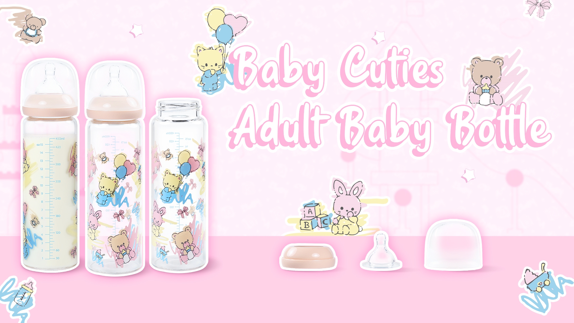 Amazon.com : LittleForBig Adult Glass Feeding Bottle Ultra Printed