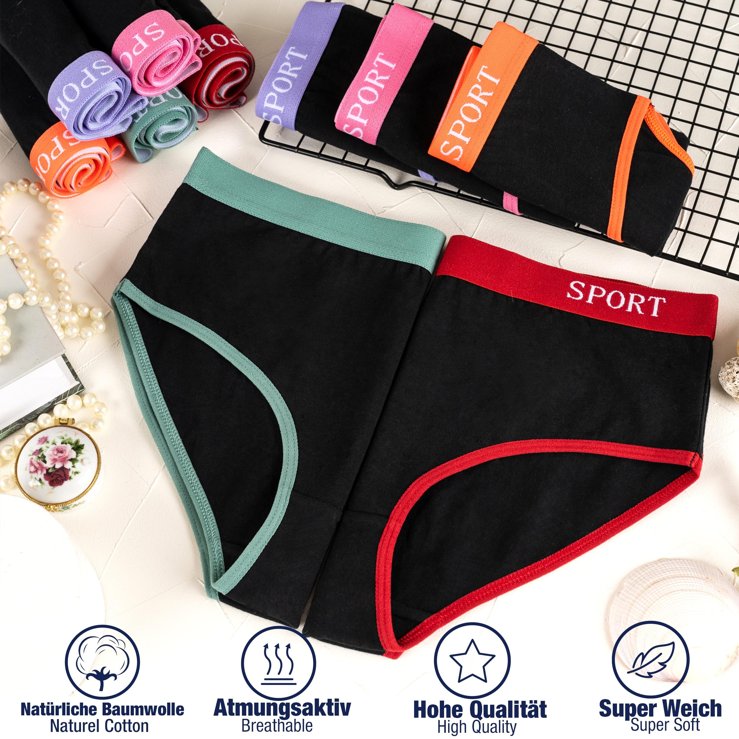 LOREZA ® 10 Culottes pour Filles Enfants en Coton 2-15 Età