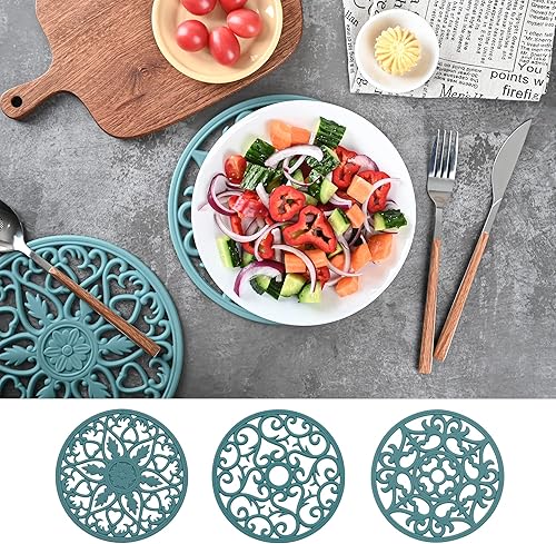 Miniatura 3 de Nstezrne Juego de 6 salvamanteles de silicona para ollas y sartenes calientes, salvamanteles multiusos Salvamanteles de silicona resistentes al