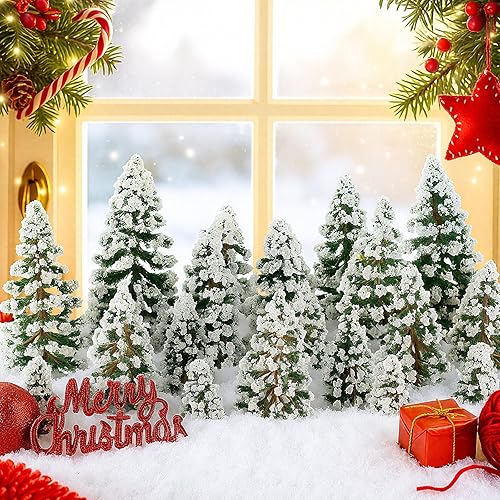 Miniatura 10 de Skylety 35 piezas de árboles modelo de 1.2 a 6.3 pulgadas, mezcla de árboles de juguete en miniatura, suministros de diorama, plantas falsas para