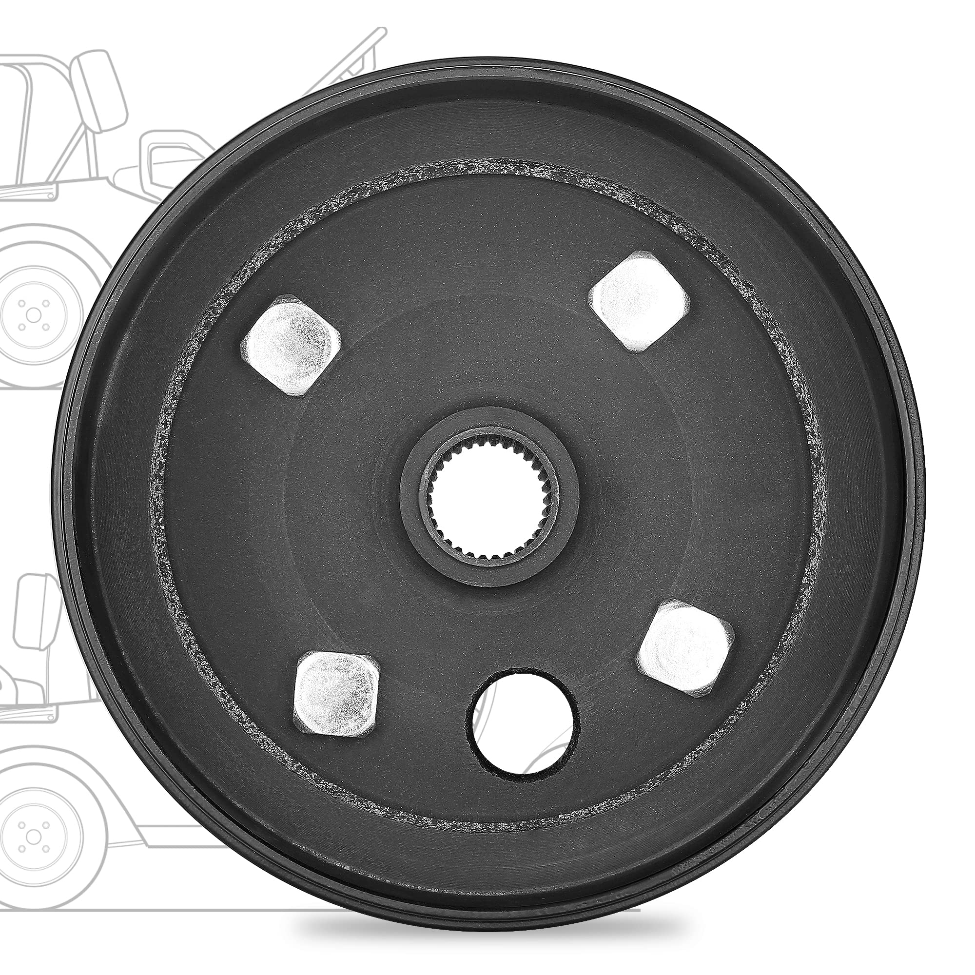 10L0L Conjunto de tambor de cubo de freno estriado fino con agujero grande para carrito de golf EZGO TXT, RXV, Marathon, Medalist, Columbia, OEM 21807G1,41843-94 (2 paquetes)