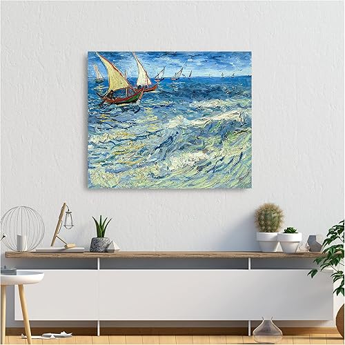 Miniatura 501 de A&T ARTWORK The Starry Night de Vincent Van Gogh. Tamaño del marco: 36 x 30 pulgadas, tamaño de la imagen: 30 x 24 pulgadas, reproducciones clásicas