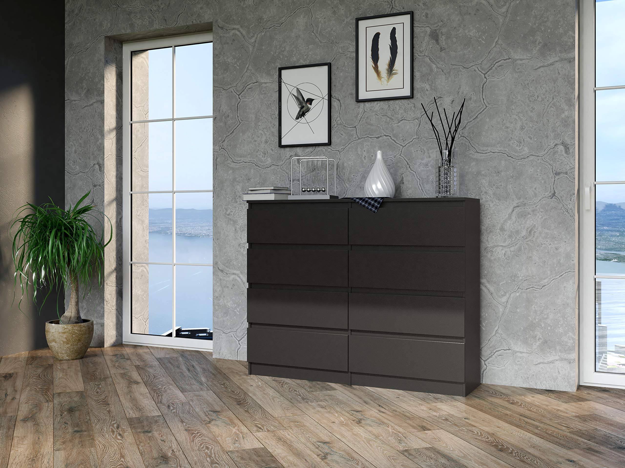 ADGO Malwa M8 120 - Cómoda con 8 cajones 120 x 97 x 40 cm, Armario clásico