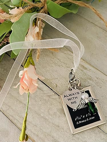 Miniatura 4 de Espejo retrovisor colgante o ramo conmemorativo de boda con texto en inglés "Always With You" (Esmeralda)