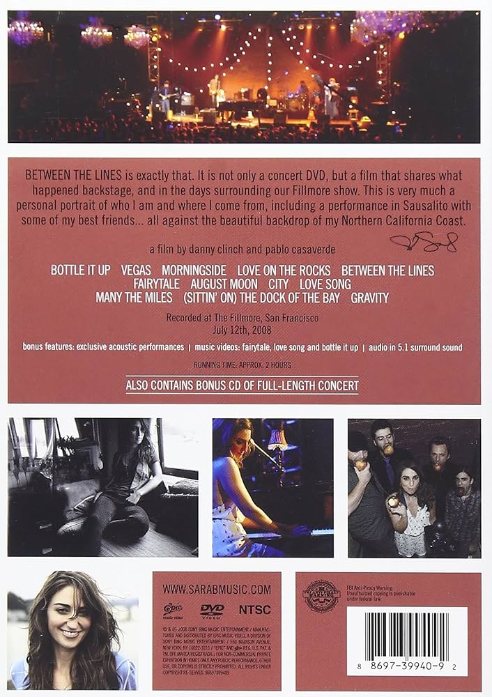 その他 Between the Line: Sara Bareilles Live at Fillmore [DVD] Amazon.com: Between the Lines: Sara Bareilles Live at the