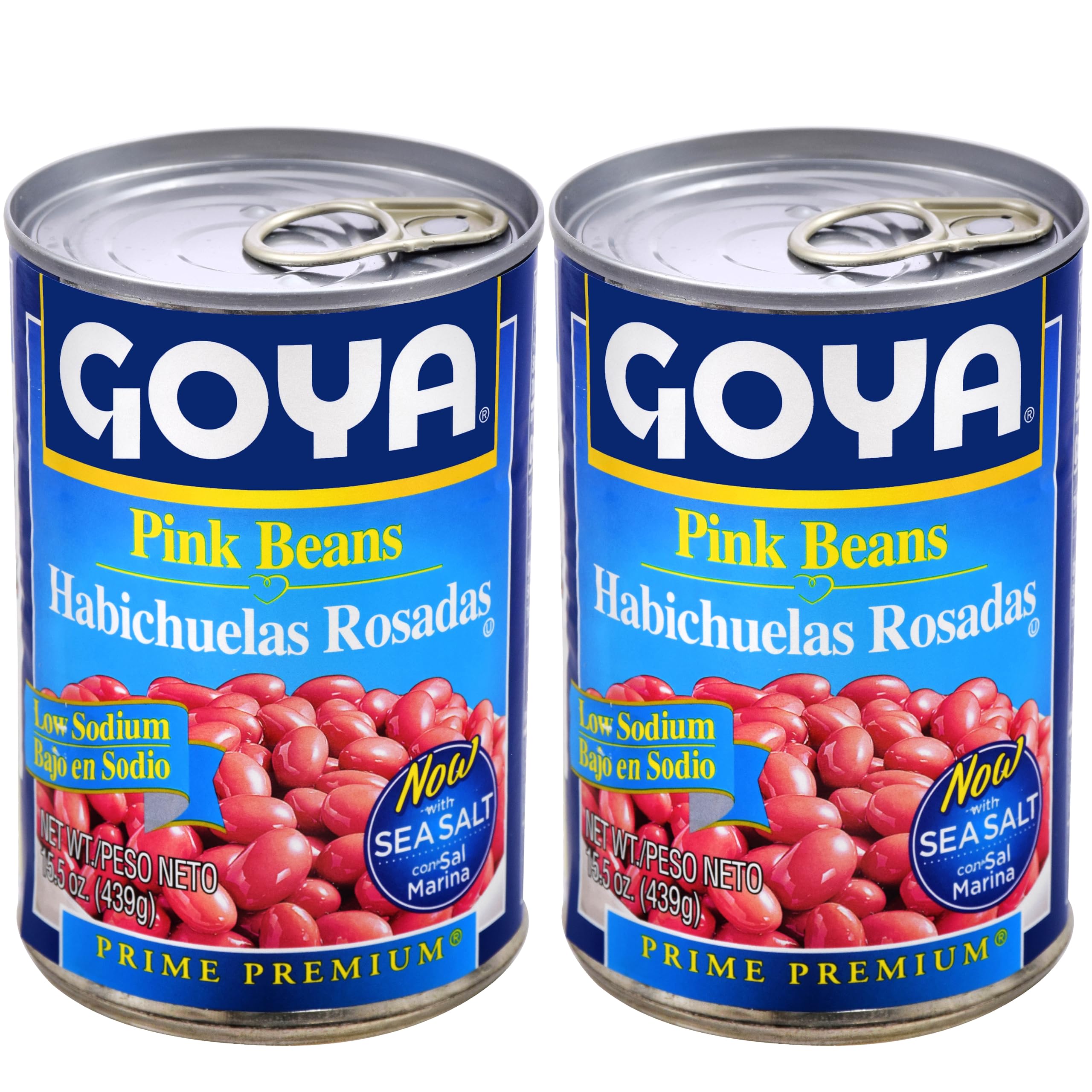 Goya Foods Low Sodium Pink Beans, 15.5 Ounce (Pack of 2)