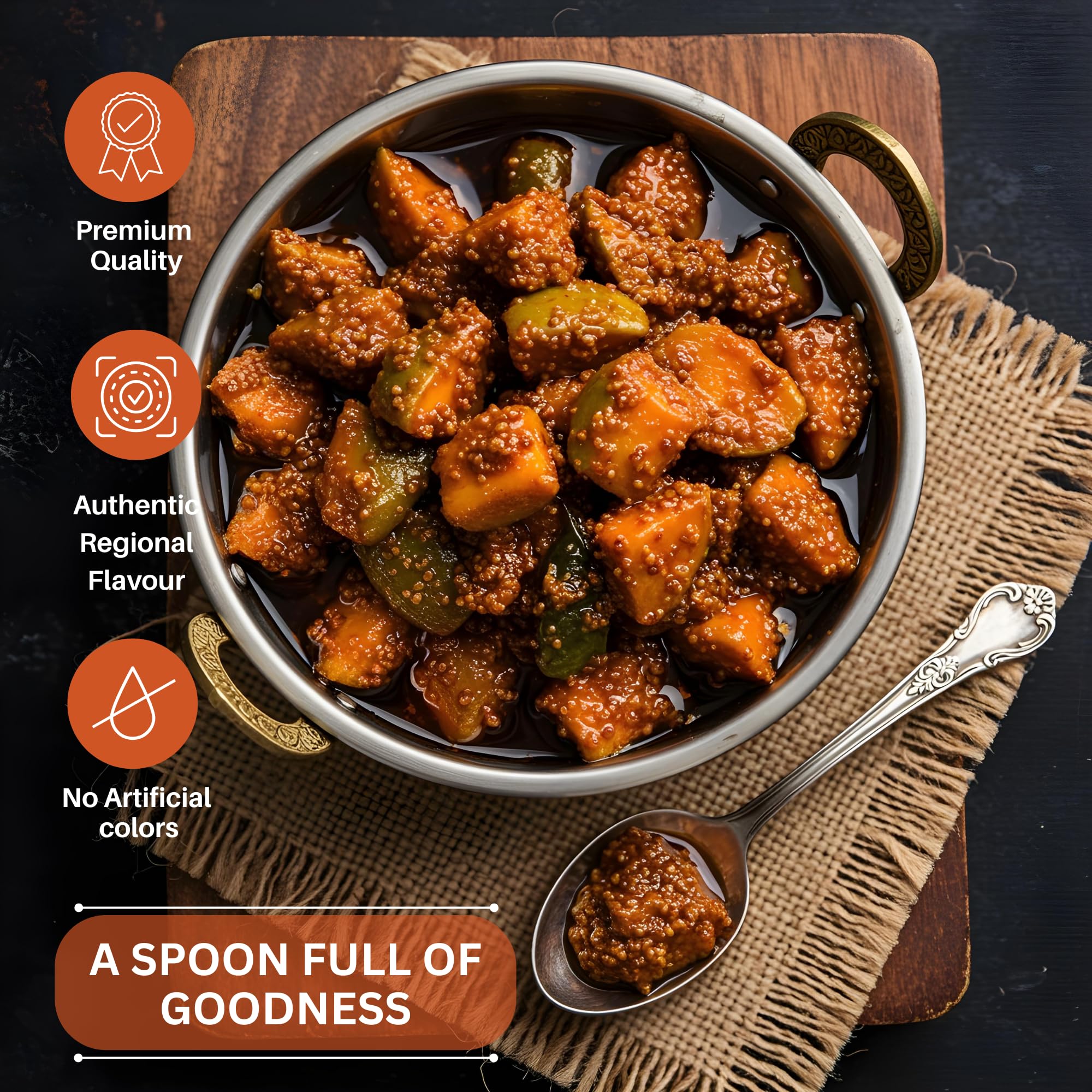 Nilon's MP Special Mixed Pickle (500g) Homemade Aachar | Spicy & Tangy Pickle in Authentic MP Style with Raw Mango, Lemon, Mustard Oil & Rich Spices with No Added Artificial Colour - Image 4 thumbnail