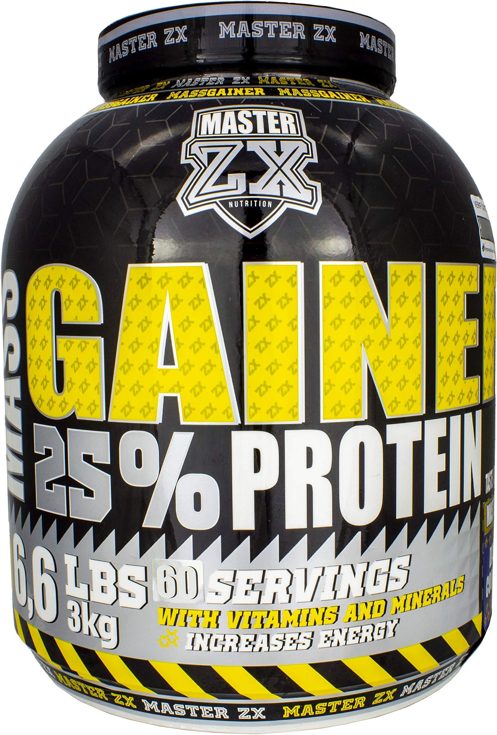 Master ZX | Gainer 25% - Mass Gainer 25% Protein - Increase Muscle Mass, high in Vitamins and Minerals - 3 KG (Brownie)