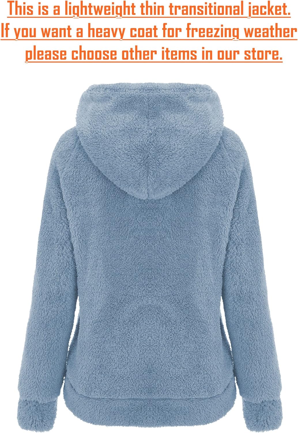 RISISSIDA Women Faux Fur Fleece Lightweight Short Jacket Hooded Spring Fall Transitional Fashion, Cute Thin Coat - Image 4