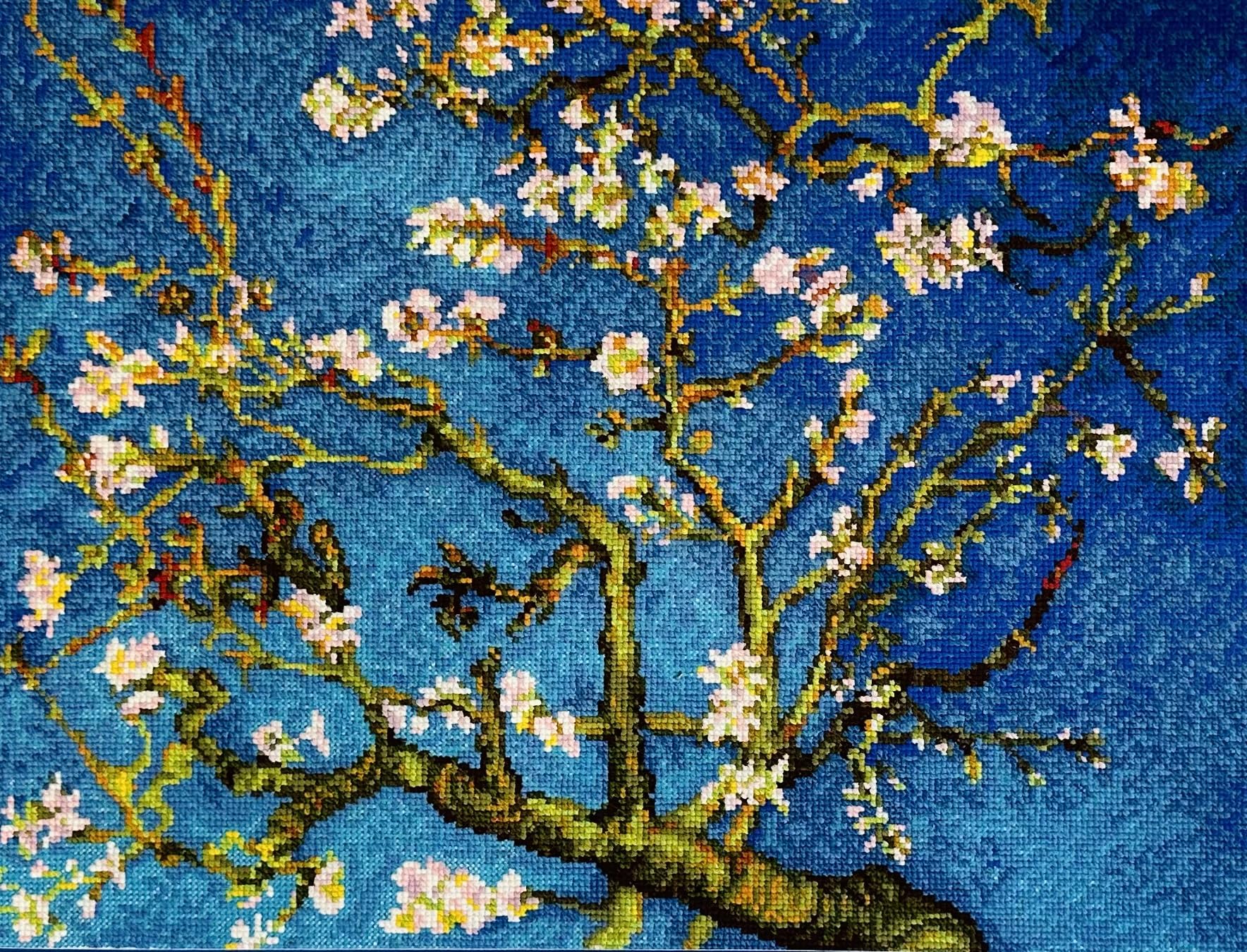 RIOLIS Counted Cross Stitch Kit 40x30 - Almond Blossom Painting (14 Count)'