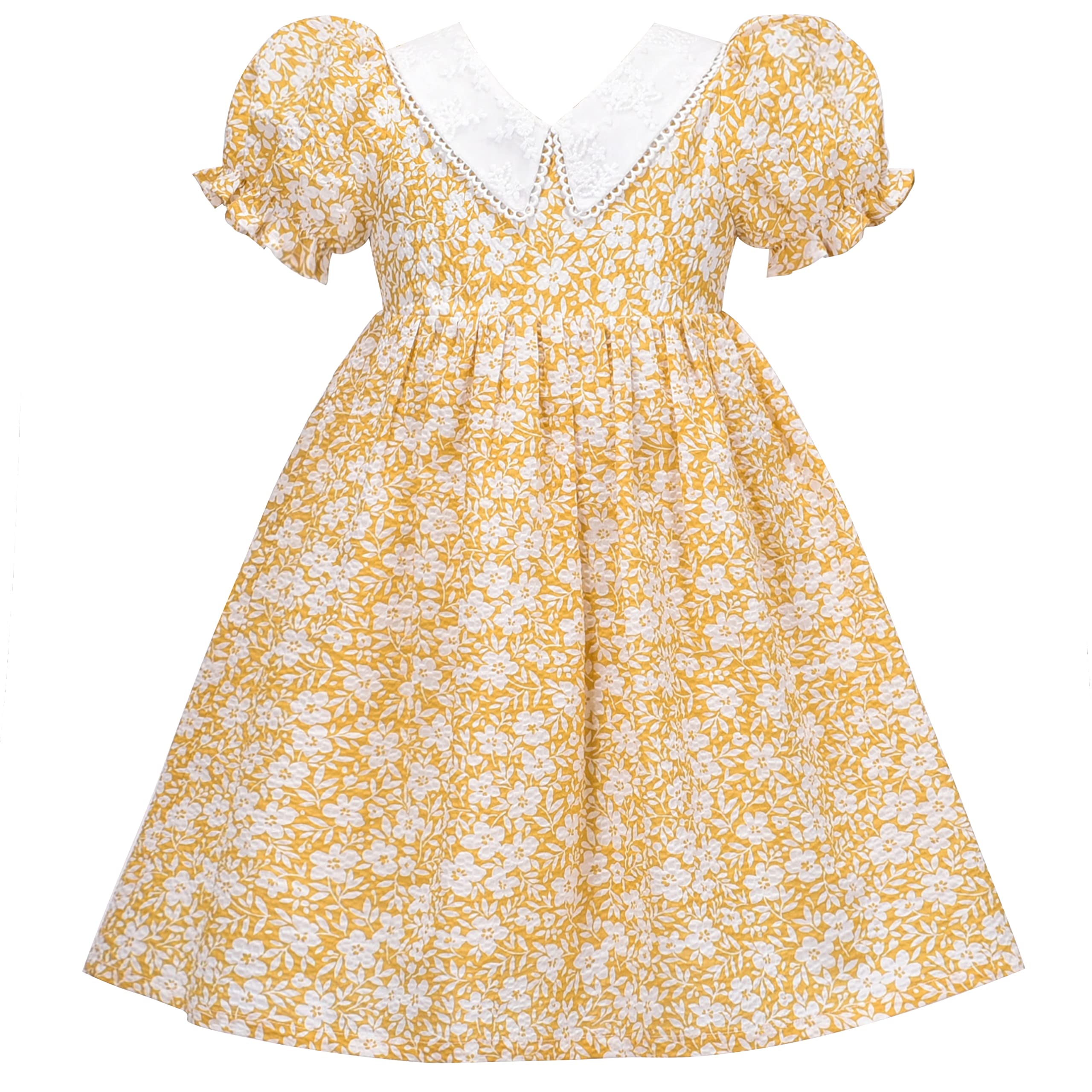 Sunny Fashion Vestido para niña Uniforme Escolar Azul Tira Estampado de Mariposa Guingán 4-10 años
