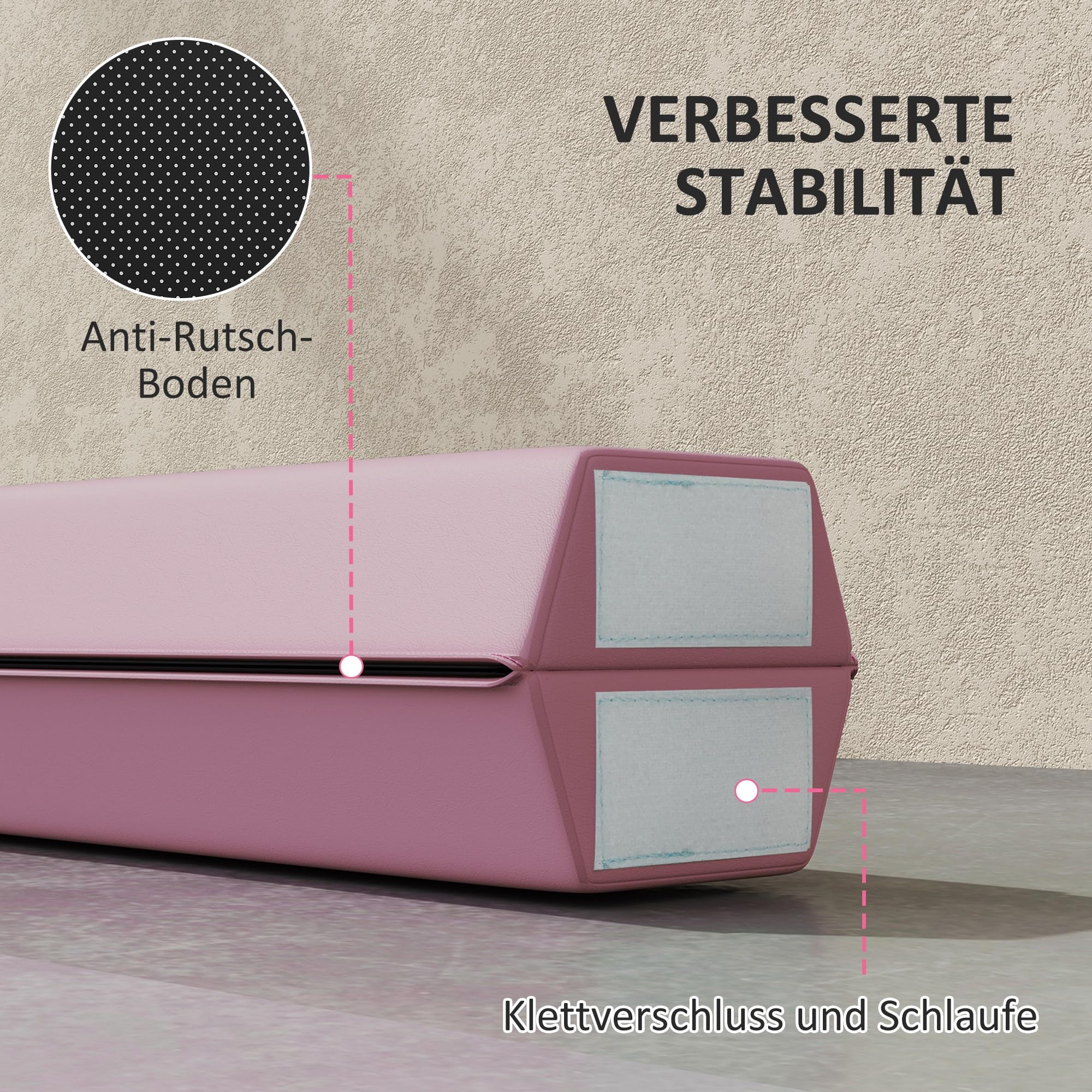 SPORTNOW 236 cm Klappbarer Schwebebalken, tragbar Turnbalken, rutschfest Balance Beam, Turn- und Balancierbalken bis 80 kg, für Kinder ab 3 Jahre, Indoor & Outdoor