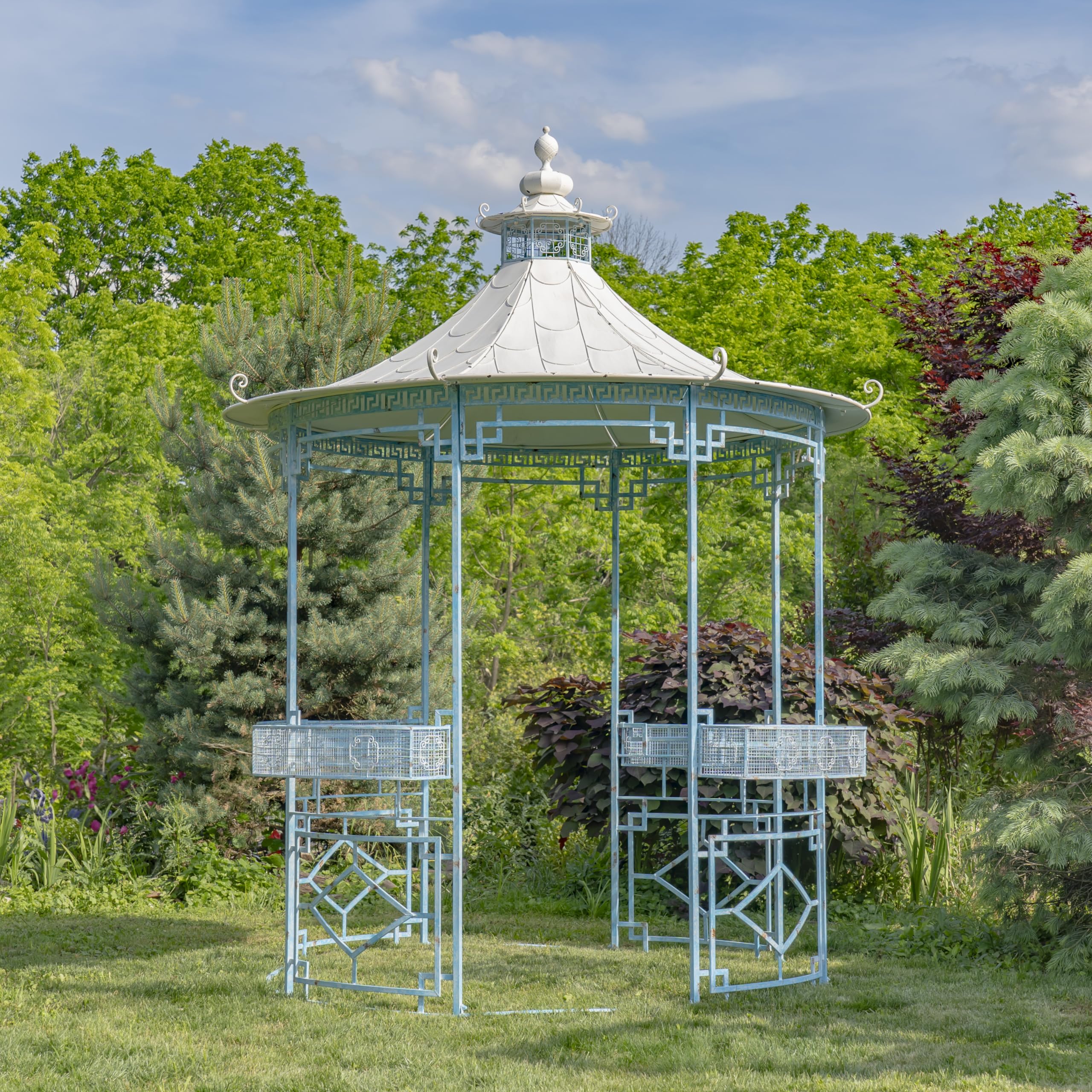 Amazon.com : 11.6ft. Tall Opulent Round Metal Gazebo with