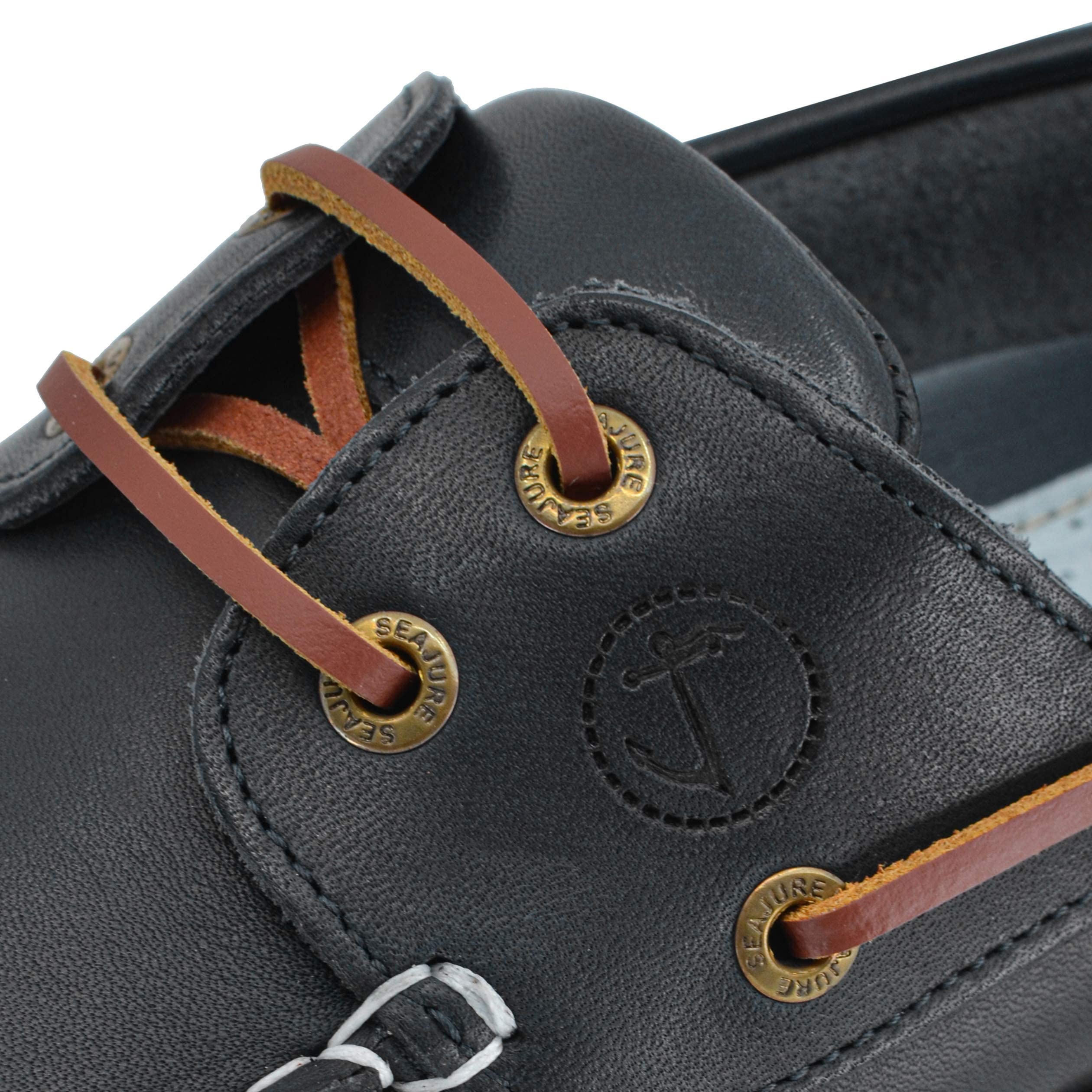 Seajure Damen Bootsschuhe Zlatni marineblaues Leder