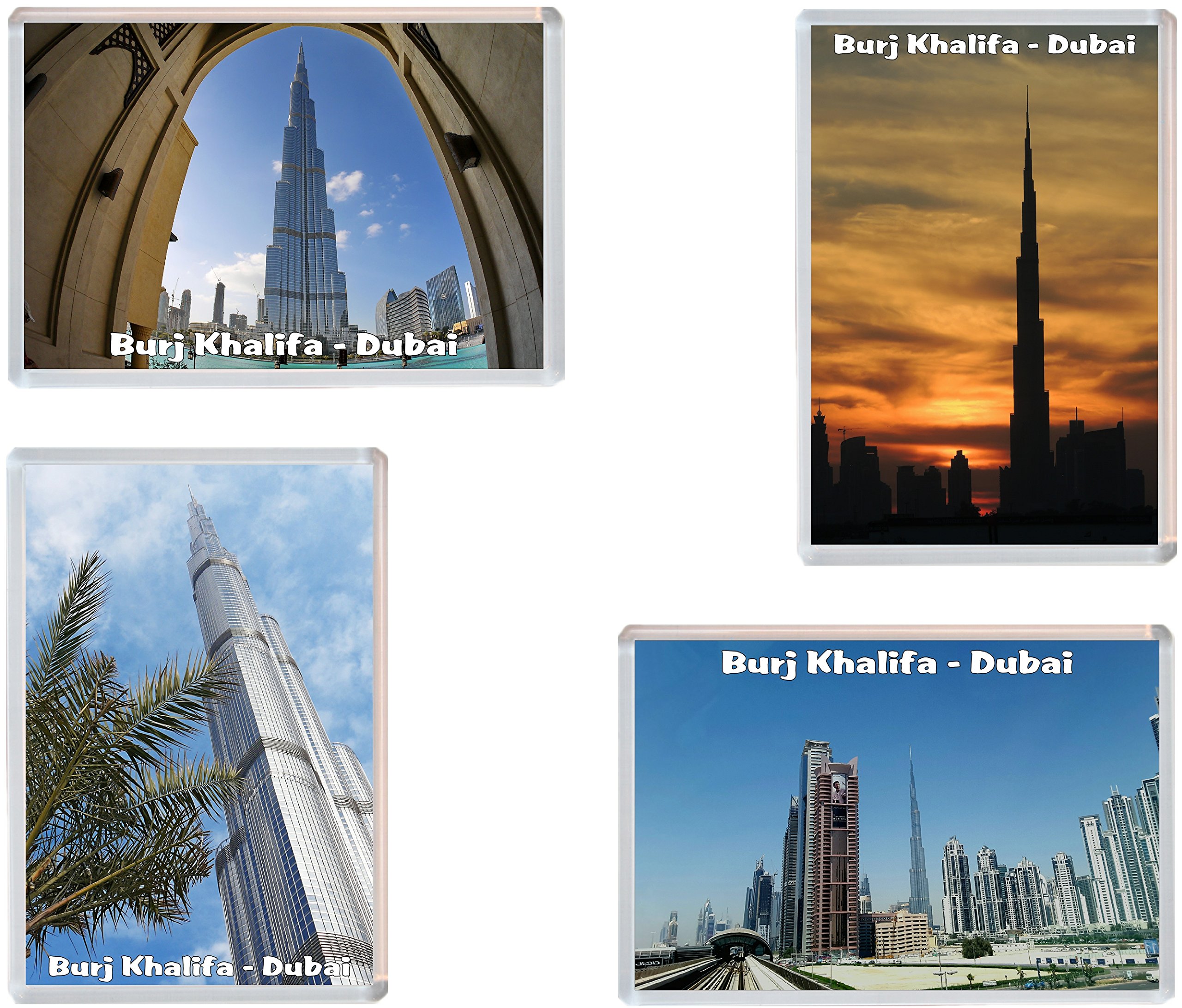 Burj Khalifa - Dubai - 4 PACK - Jumbo Fridge Magnet/Magnets