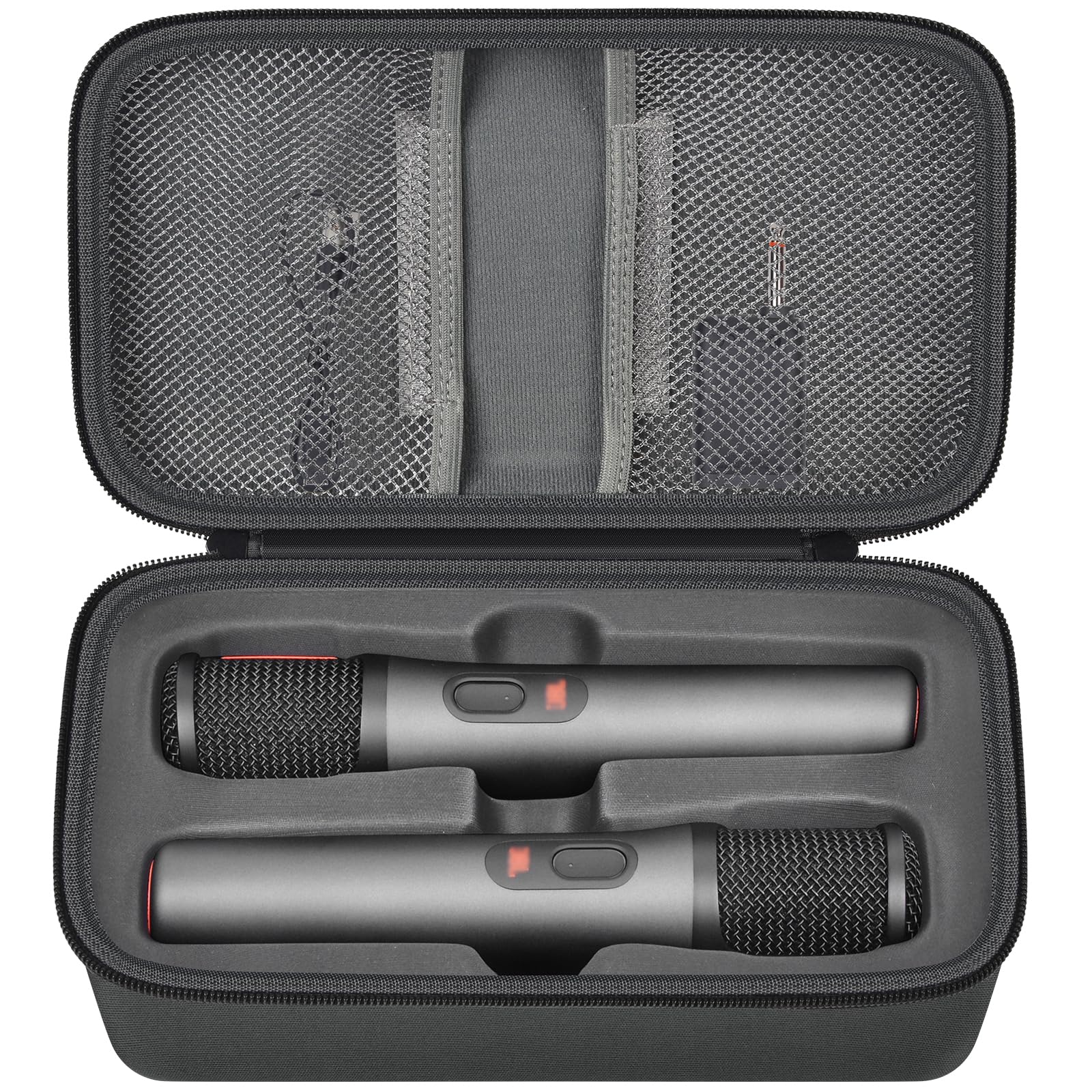 Boobowl Custodia per microfono Bluetooth compatibile con JBL PartyBox Wireless Mic J2X, microfono digitale portatile per batteria ricaricabile, ricevitore, adattatore (solo borsa), grigio., Pe