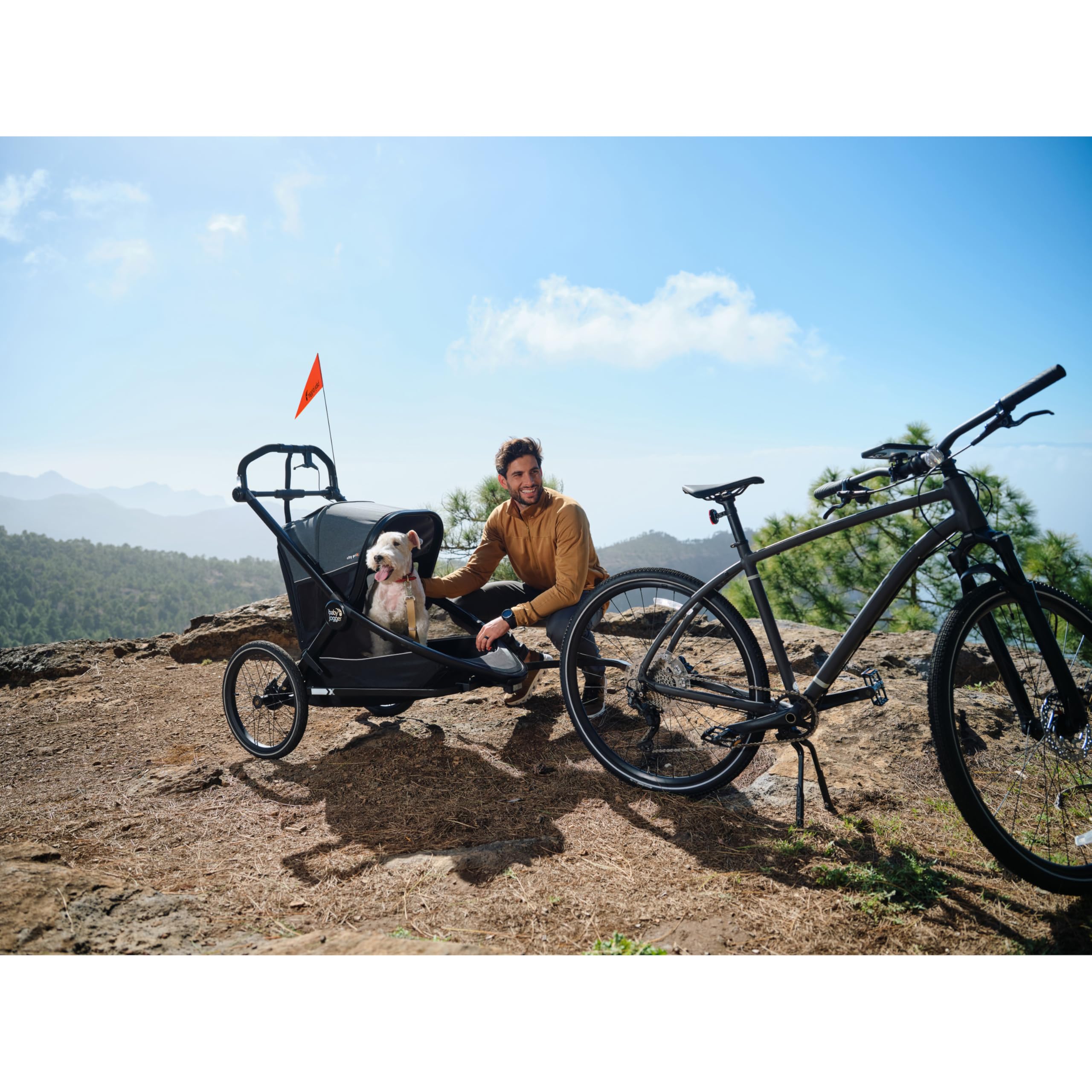 Baby Jogger Bike Trailer Conversion Kit - Compatible with City Prix Jogging Stroller, Includes Trailer Hitch, Coupler, and Visibility Flag