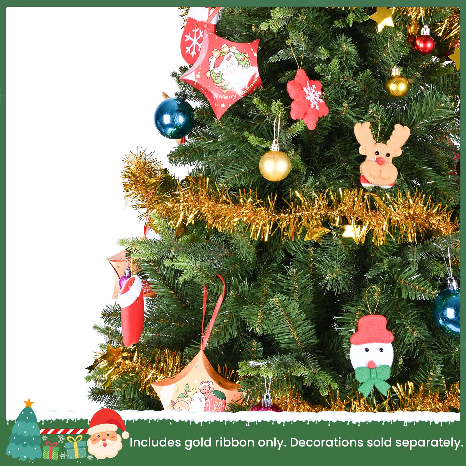 YEAUPE PRO Árbol de Navidad Artificial 165 cm con 800 Puntas, PVC + PE | Base Metálica Resistente Incluyendo una Cinta Decorativa de 9 m | para Interior y Exterior