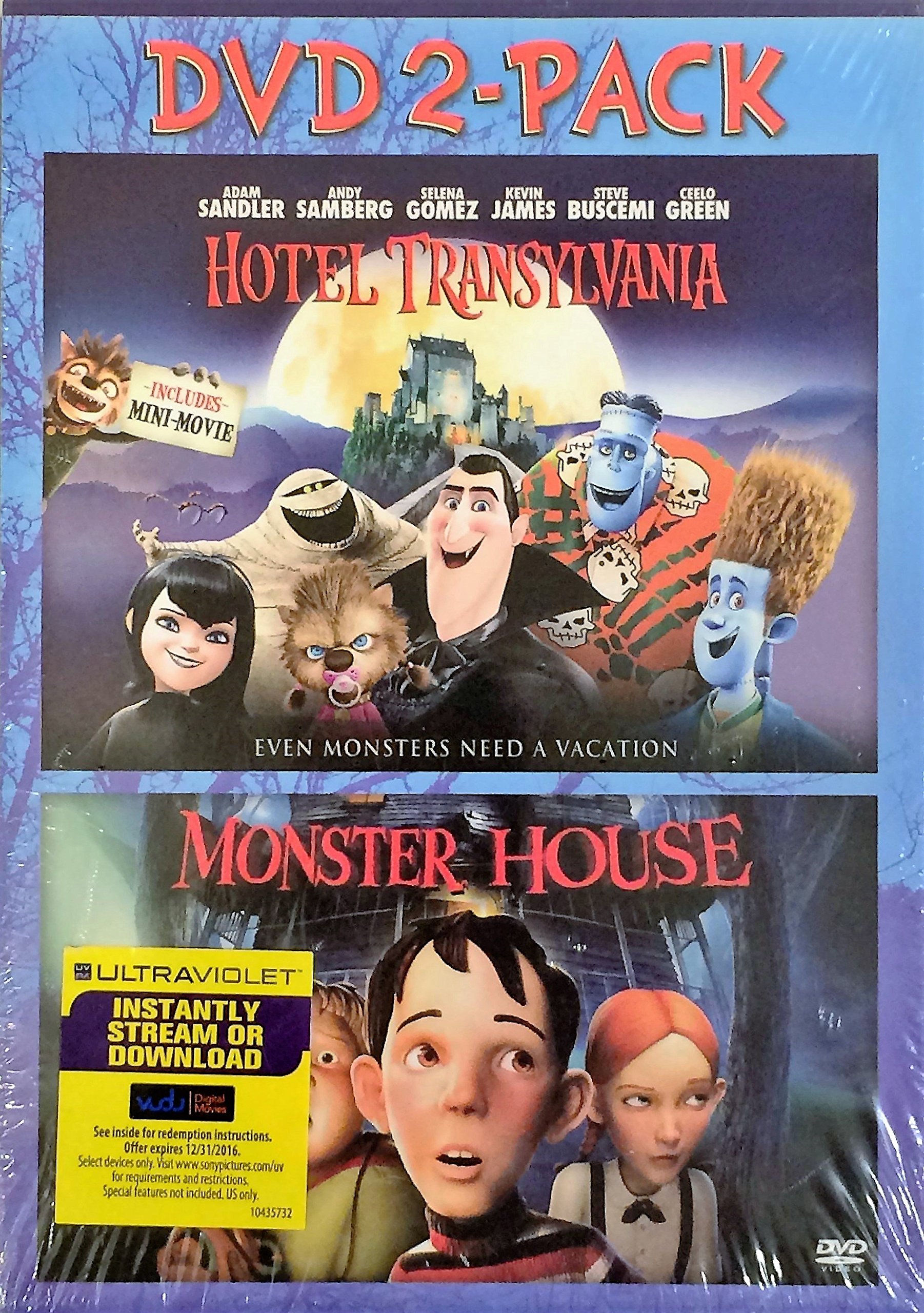 DVD Hotel Transylvania y Monster House Edición Importación