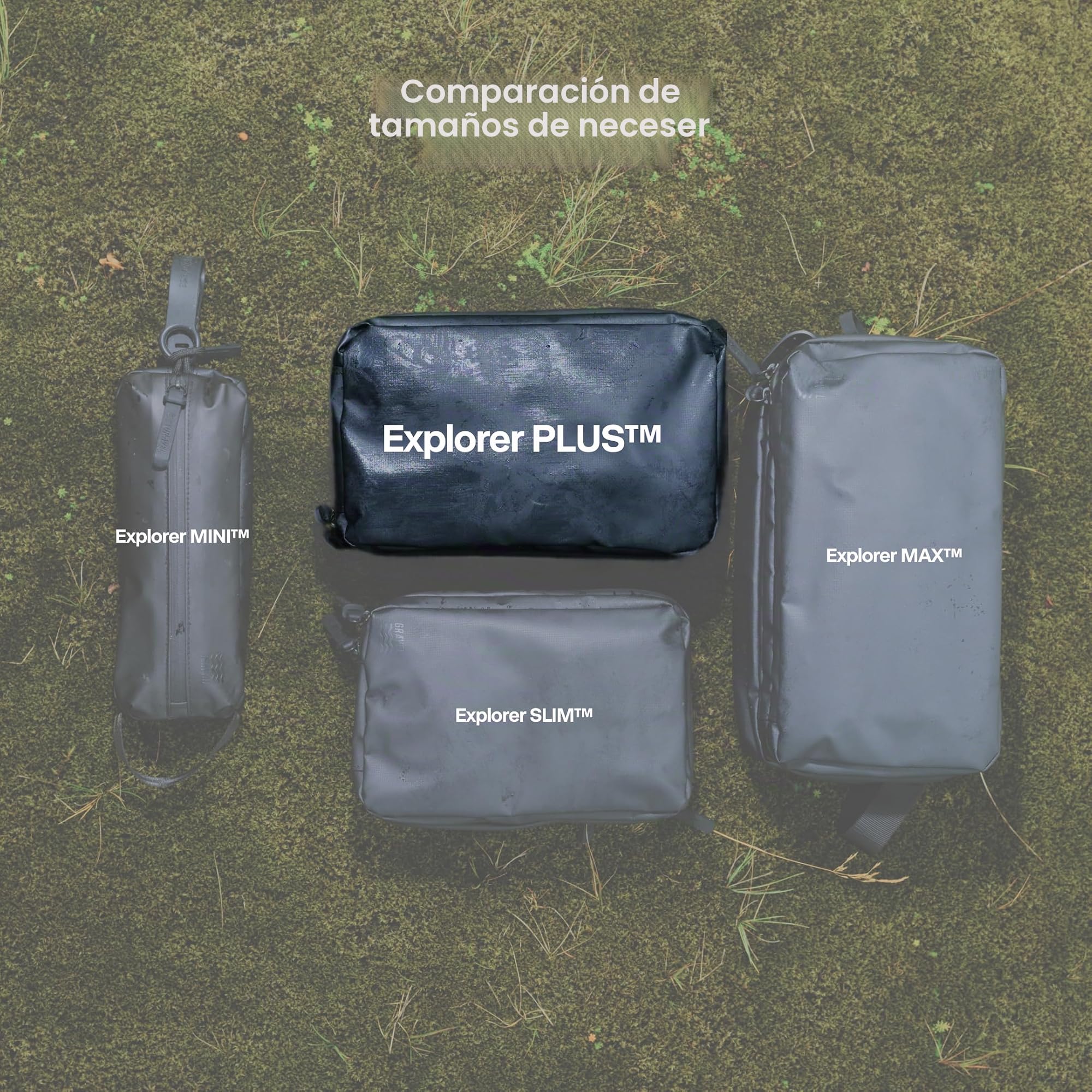 Gravel Explorer Plus - Neceser Colgante, Resistente al Agua, con Botellas de Viaje aprobadas por la TSA