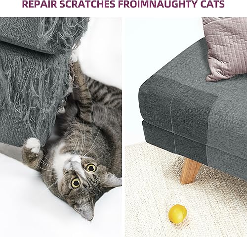 Miniatura 6 de Azobur Parches de reparación de lino grueso, 6 piezas de parches de tela de lino autoadhesivos, multicolor, se pueden utilizar para reparación de