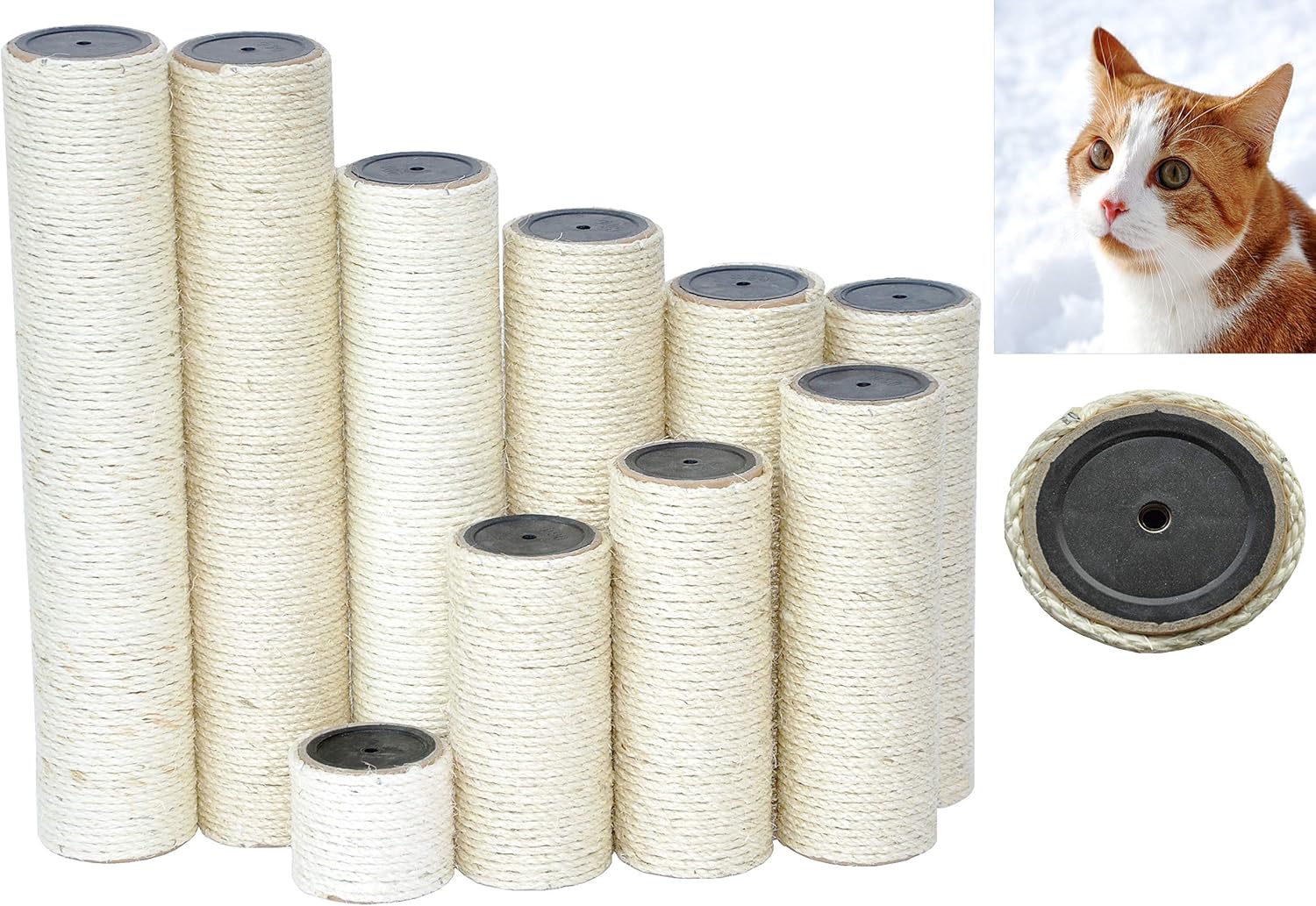 Nanook Poteau De Rechange Pour Arbre A Chat Poteau En Sisal De Rechange 9 Cm O Longeur 35 Cm Filetage M8 Amazon Fr Animalerie