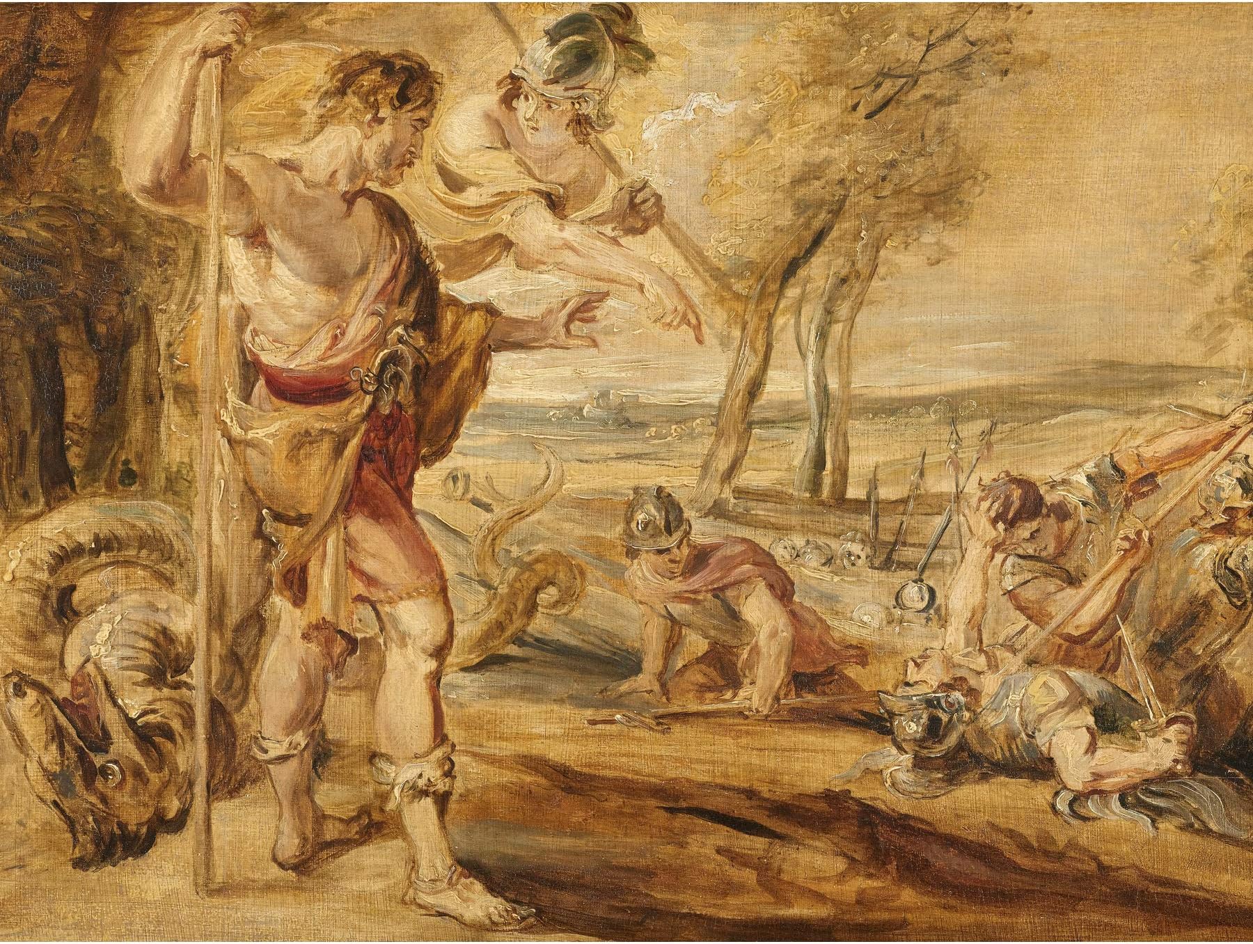Peter Paul Rubens Cadmus Sowing Dragons Teeth Premium Wall Art Canvas Print 18X24 Inch