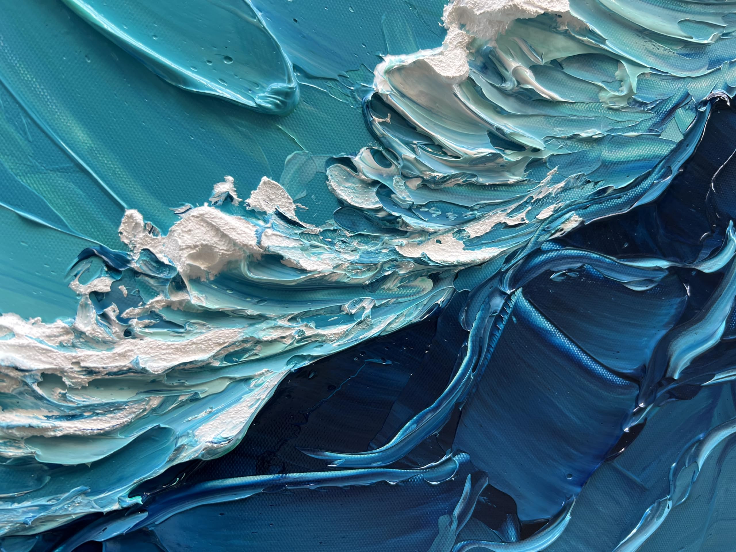 Amazon.com: NANKAI 24x48 Inches Blue Thick Texture Abstract Oil