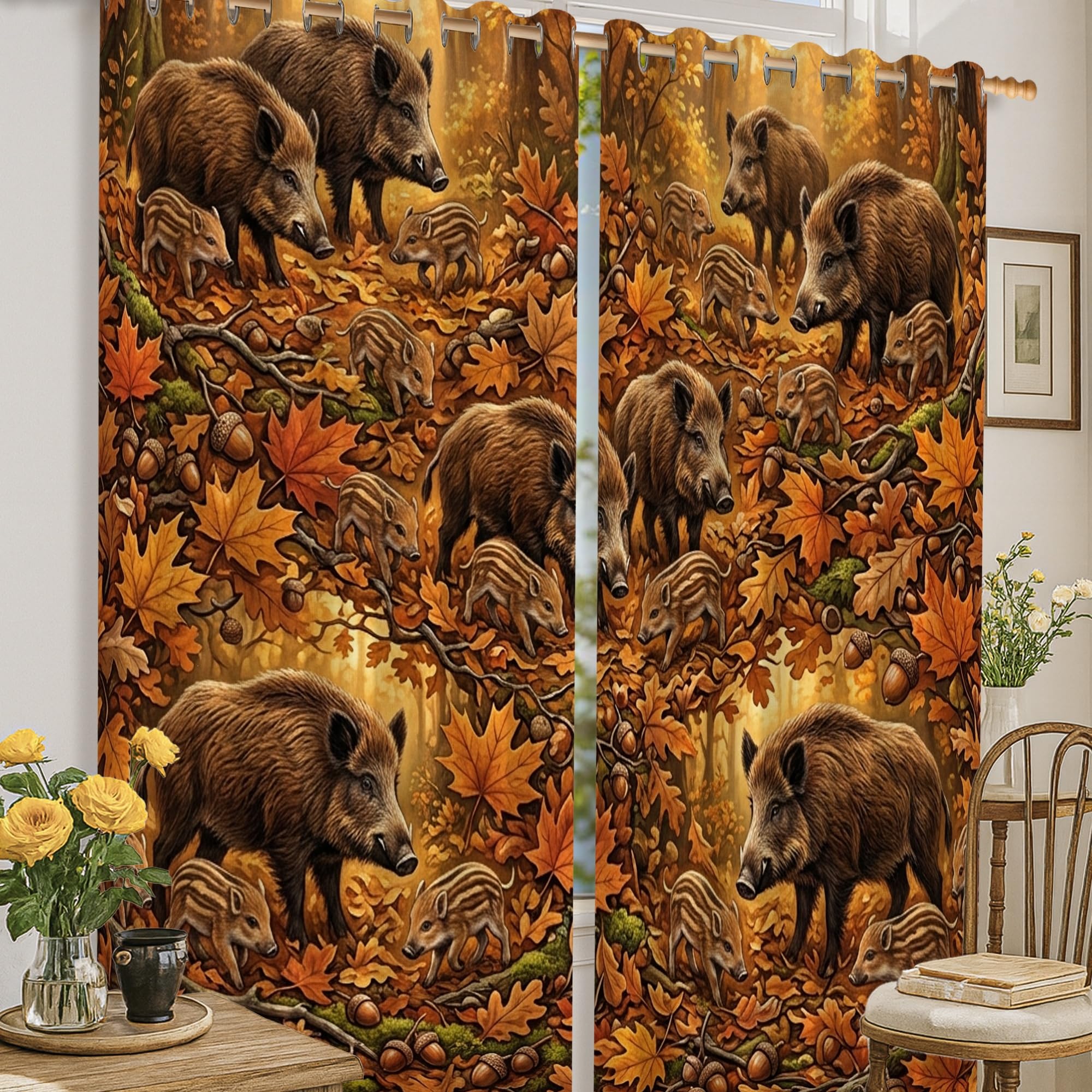 Rideaux occultants rustiques pour salon ambiance nature et cosy