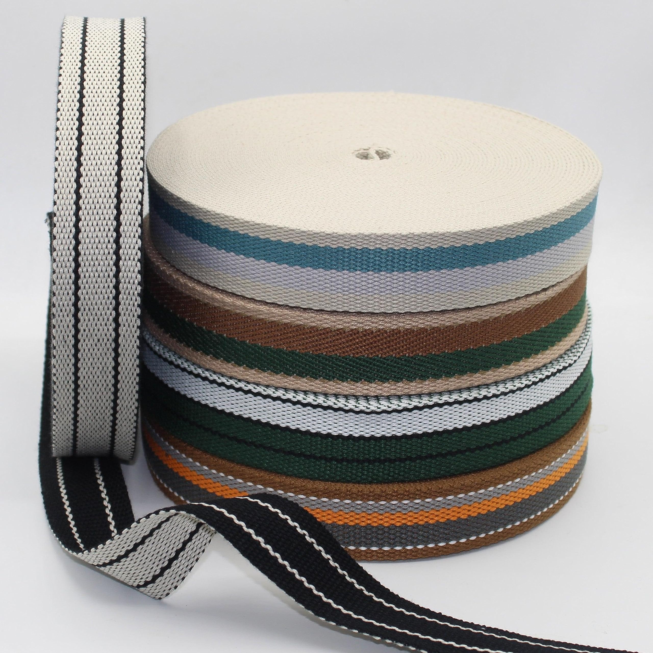Sangle Crazy D 38mm 5m - Bretelle Sac Bandoulière Écru/Noir - Haute Qualité