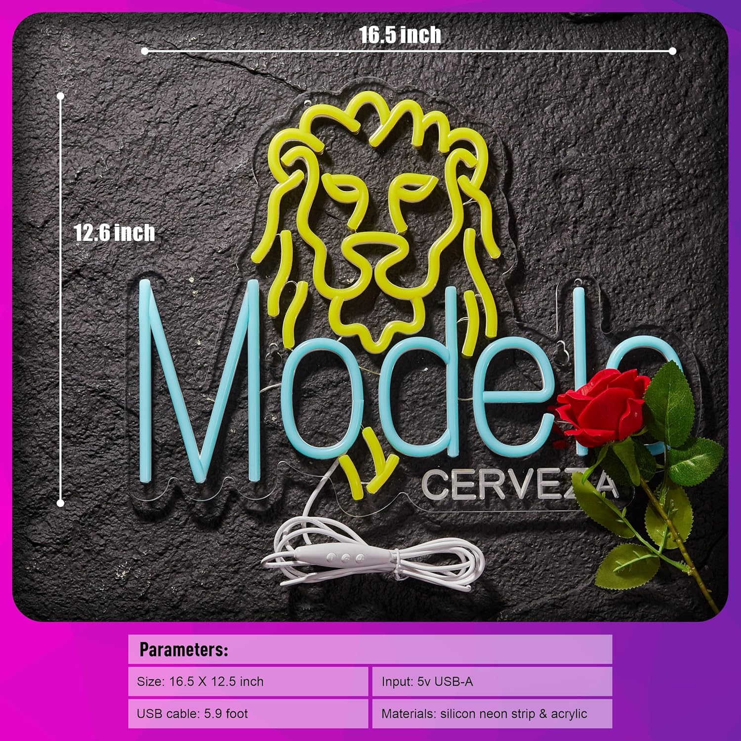 Model Neon Sign for Wall Décor Beer Light Up Signs Cerveza Neon for Bar Man Cave Pub Home Store Party Club Bistro Neon Beer LED Lights Decor Gifts - Image 5