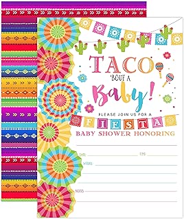 Fiesta Baby Shower Invitation, Taco Baby Shower, Taco Bout A Baby Shower Invite, Fiesta Invitation, 20 Fill in Invitations and Envelopes - coolthings.us