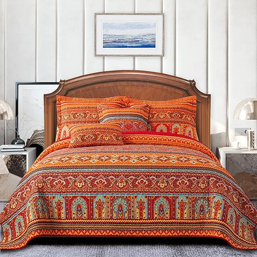 VAPUTAR Juego de ropa de cama tamaño King  Colcha Bobo tamaño King para decoración de cama, juegos de ropa de cama de 3 piezas para el hogar