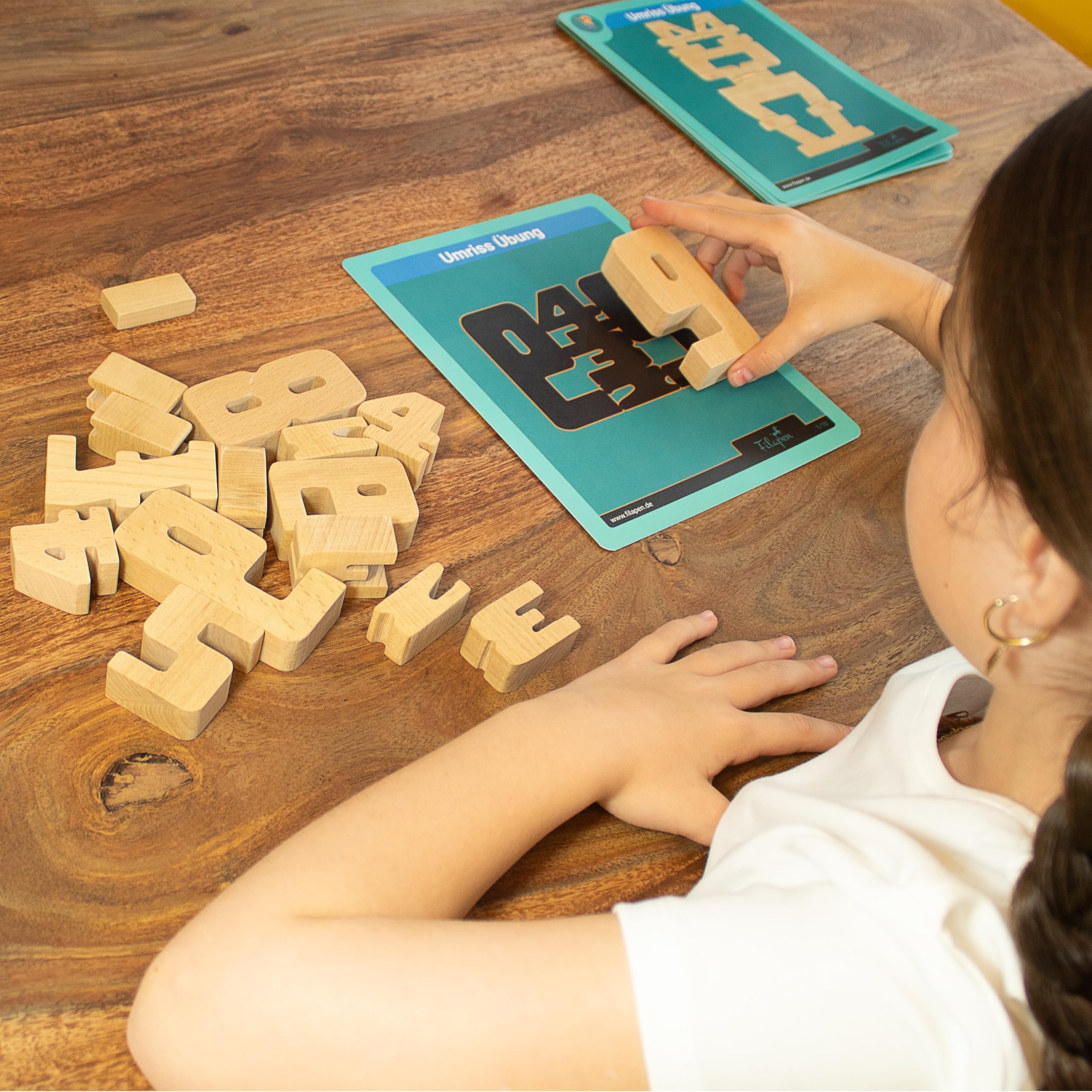 Filapen Matematyczna zabawka Montessori I 62 drewniane klocki z drewna bukowego I edukacyjna zabawka edukacyjna na rozpoczęcie szkoły I zabawka motoryczna od 4 lat