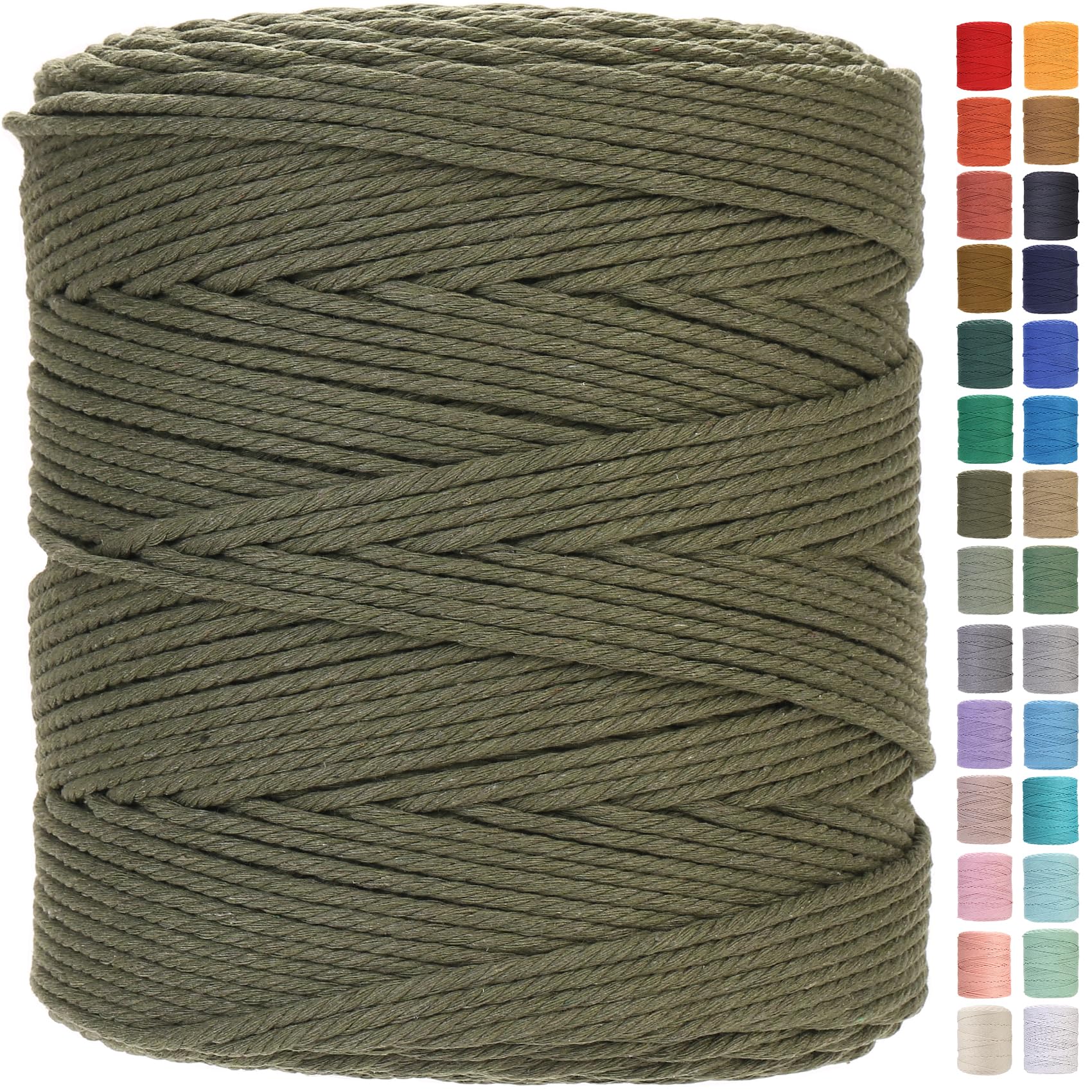 GOHOHOF Macrame Cord 4mm x 547yards Natural Macrame Cotton Rope Colored Macrame Rope Soft Cotton Cord Macrame Supplies Craft Rope Macrame Yarn for
