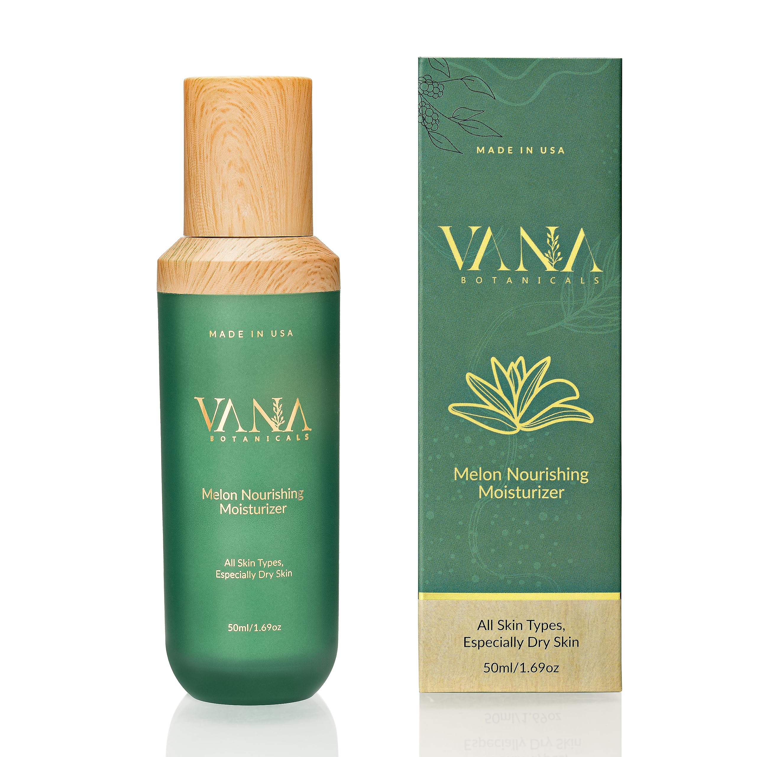 Melon Nourishing Moisturizer - Deep Hydration with Watermelon Extract & Hyaluronic Acid - Organic & Vegan - Reduces Dryness & Enhances Glow - Made in USA