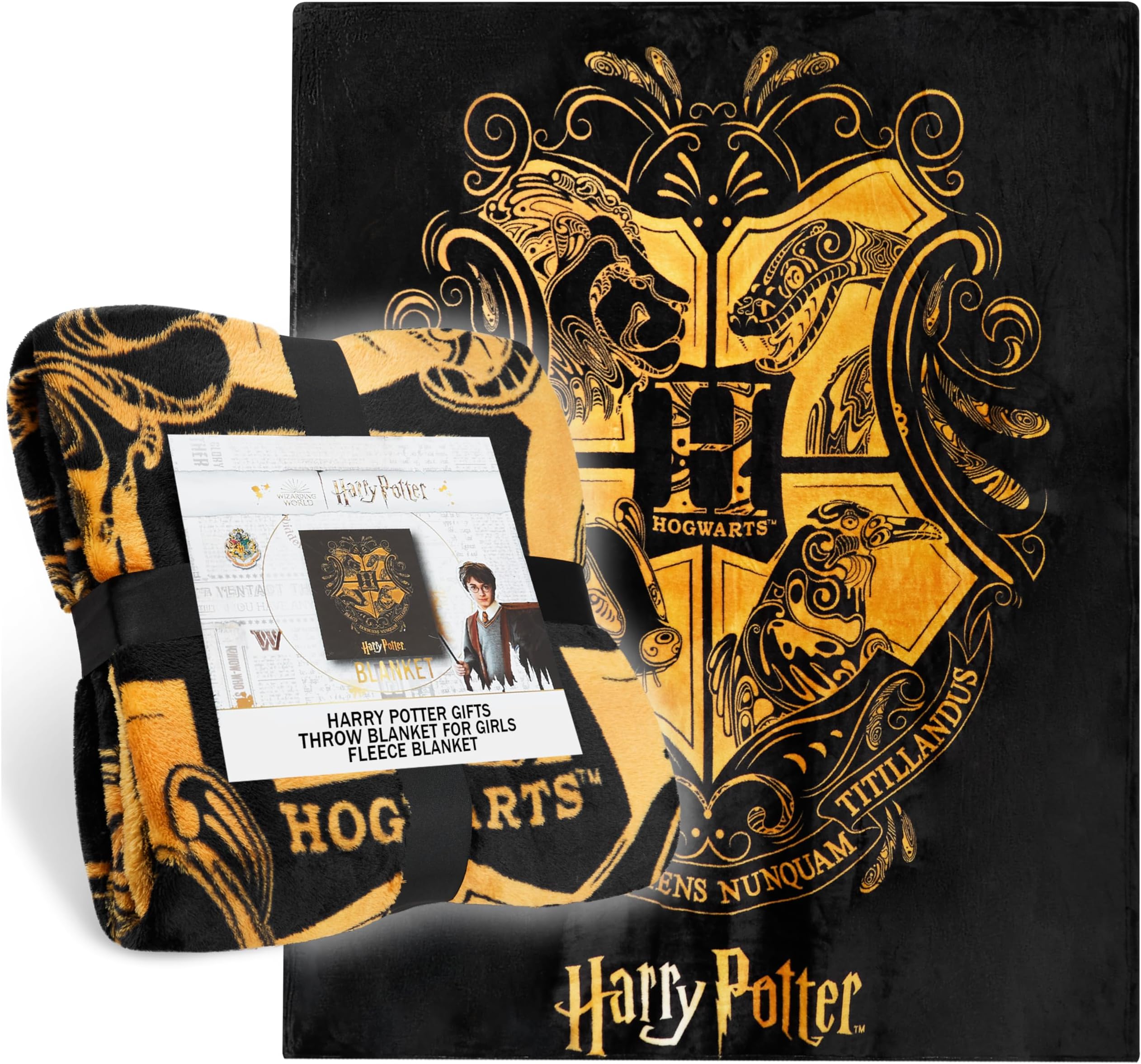 HARRY POTTER Throw Blanket, Hogwarts Fleece Blanket