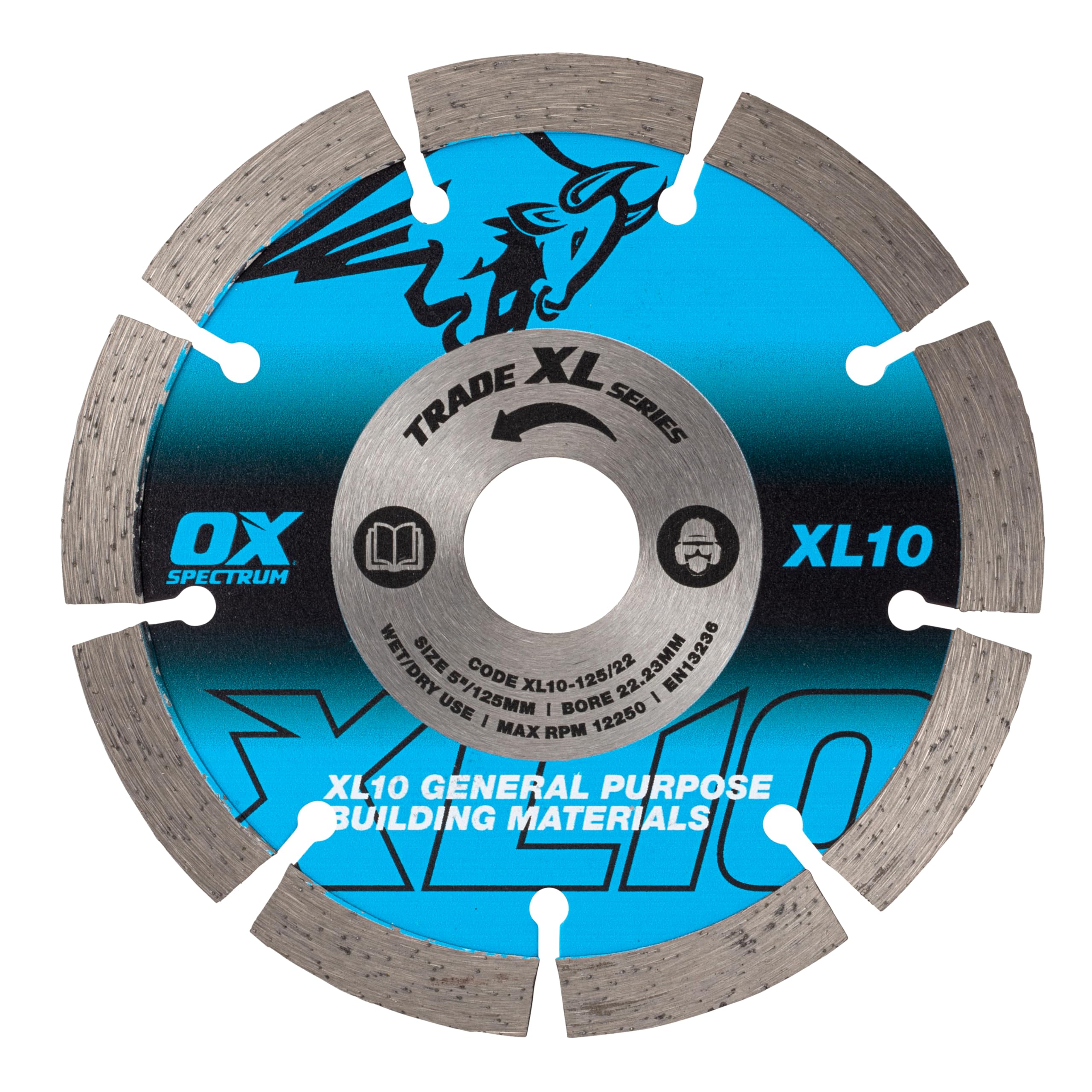 Ox Tools Trade Xl 10Mm Segmented General Purpose Diamond Blade - 125Mm (22.23Mm Bore) 5060530357161