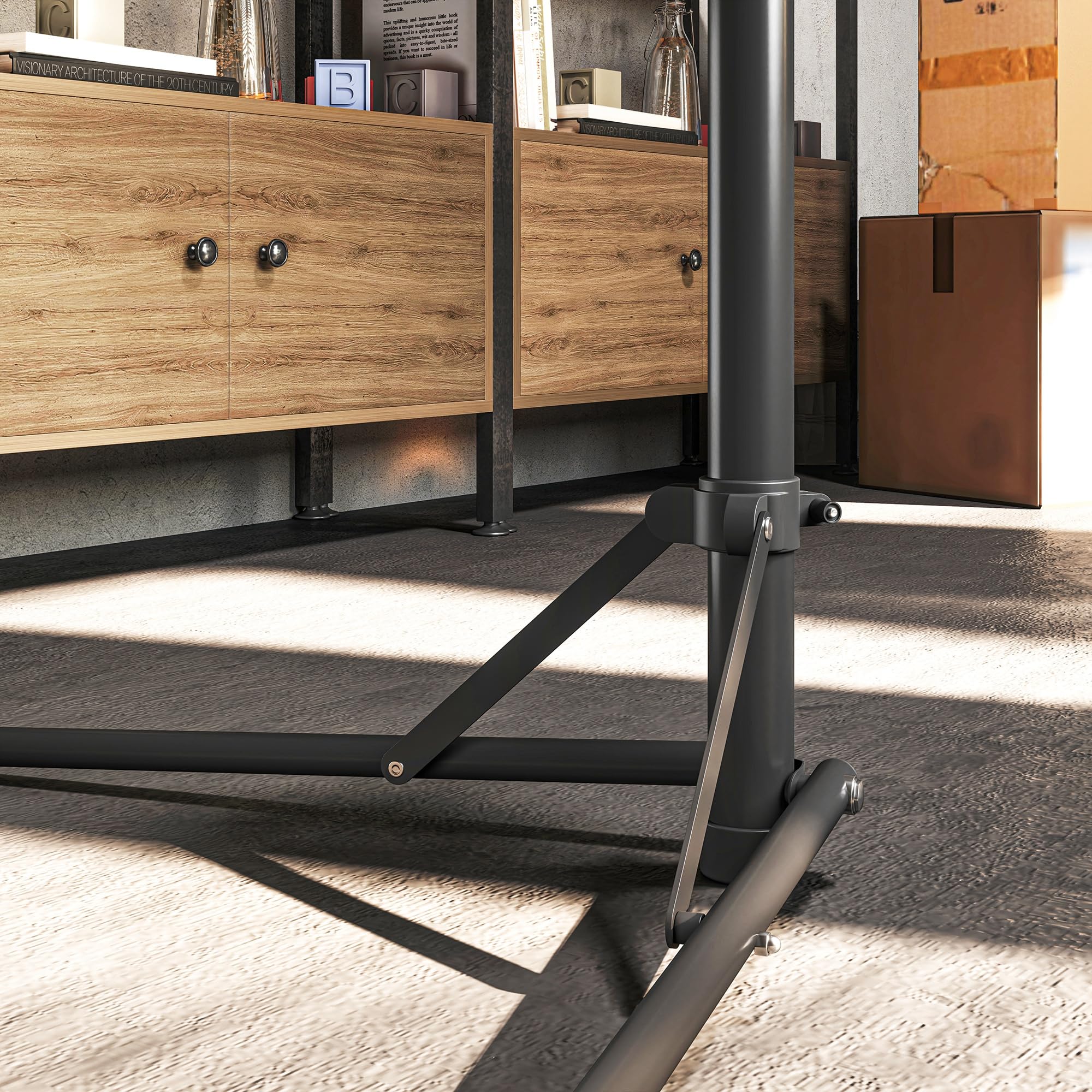 HOMCOM Soporte Tallar Bicicleta de Aluminio, Caballete para Bicicleta Plegable con Bandeja Magnética, Altura Ajustable 107-160 cm y Giratoria 360°, Caballete de Reparación de Bici Carga 40 kg, Negro